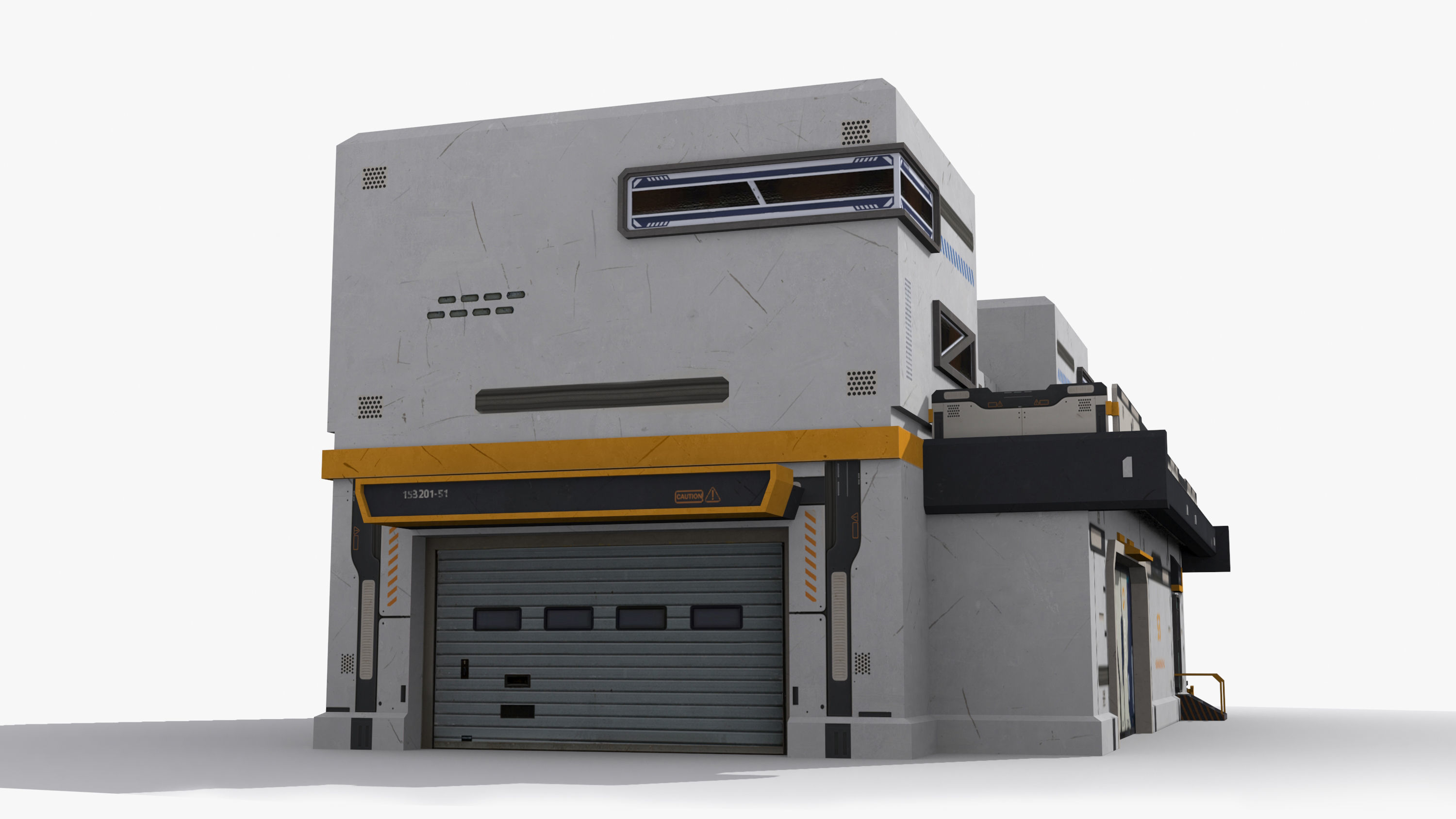 Factory Industrial Sci Fi x22 Low-poly 3D model_3