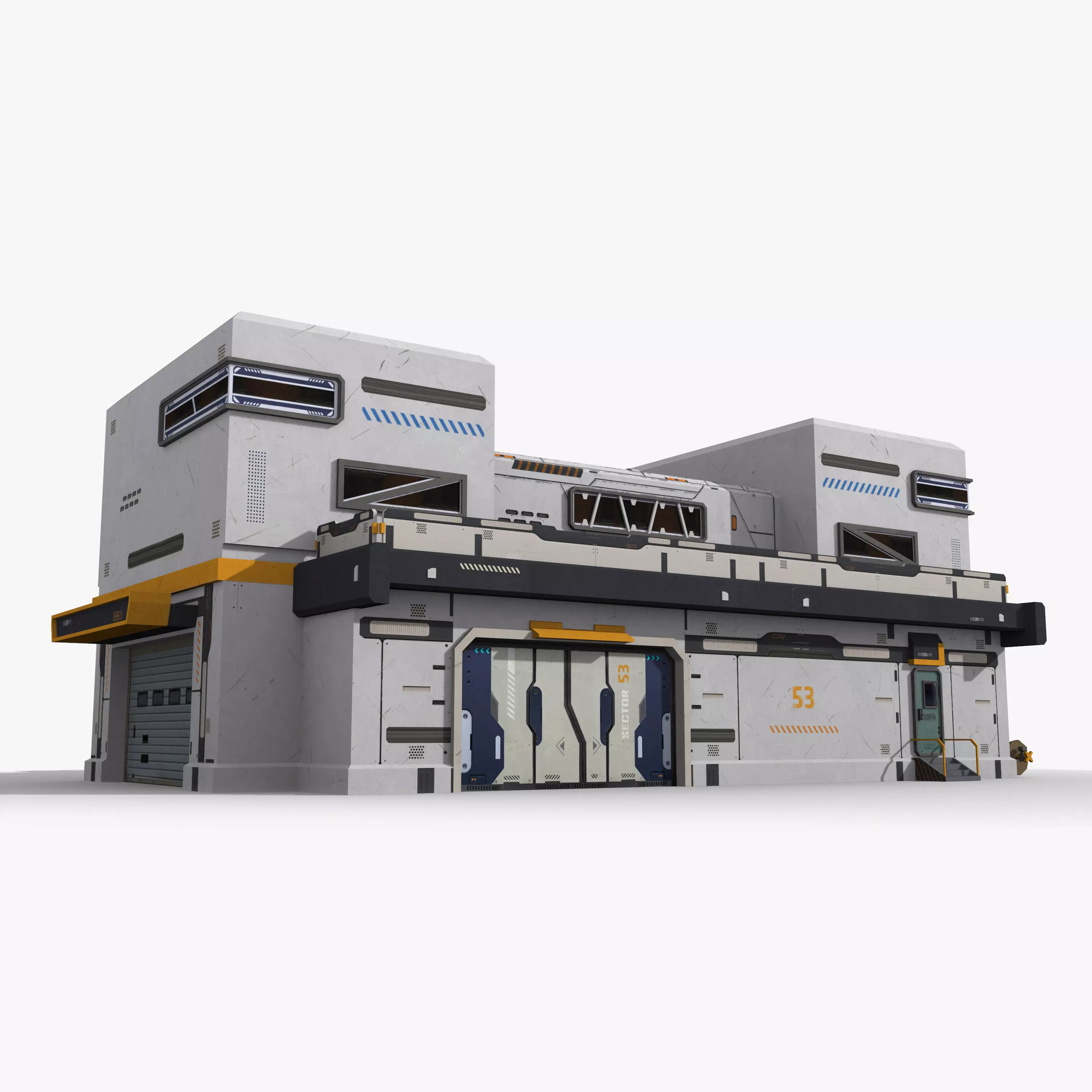 Factory Industrial Sci Fi x22 Low-poly 3D model_0