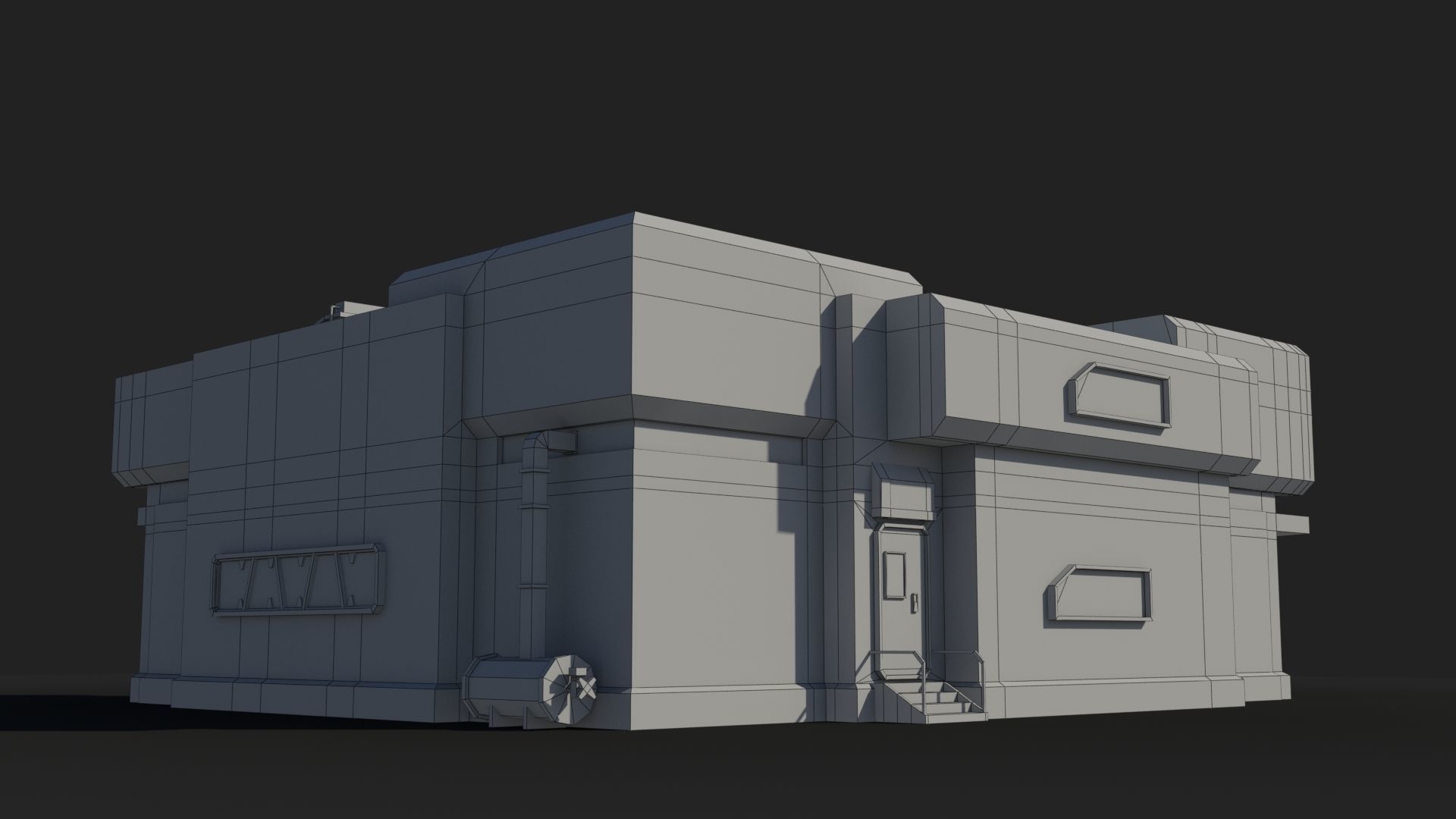 Factory Industrial Sci Fi x23 Low-poly 3D model_9