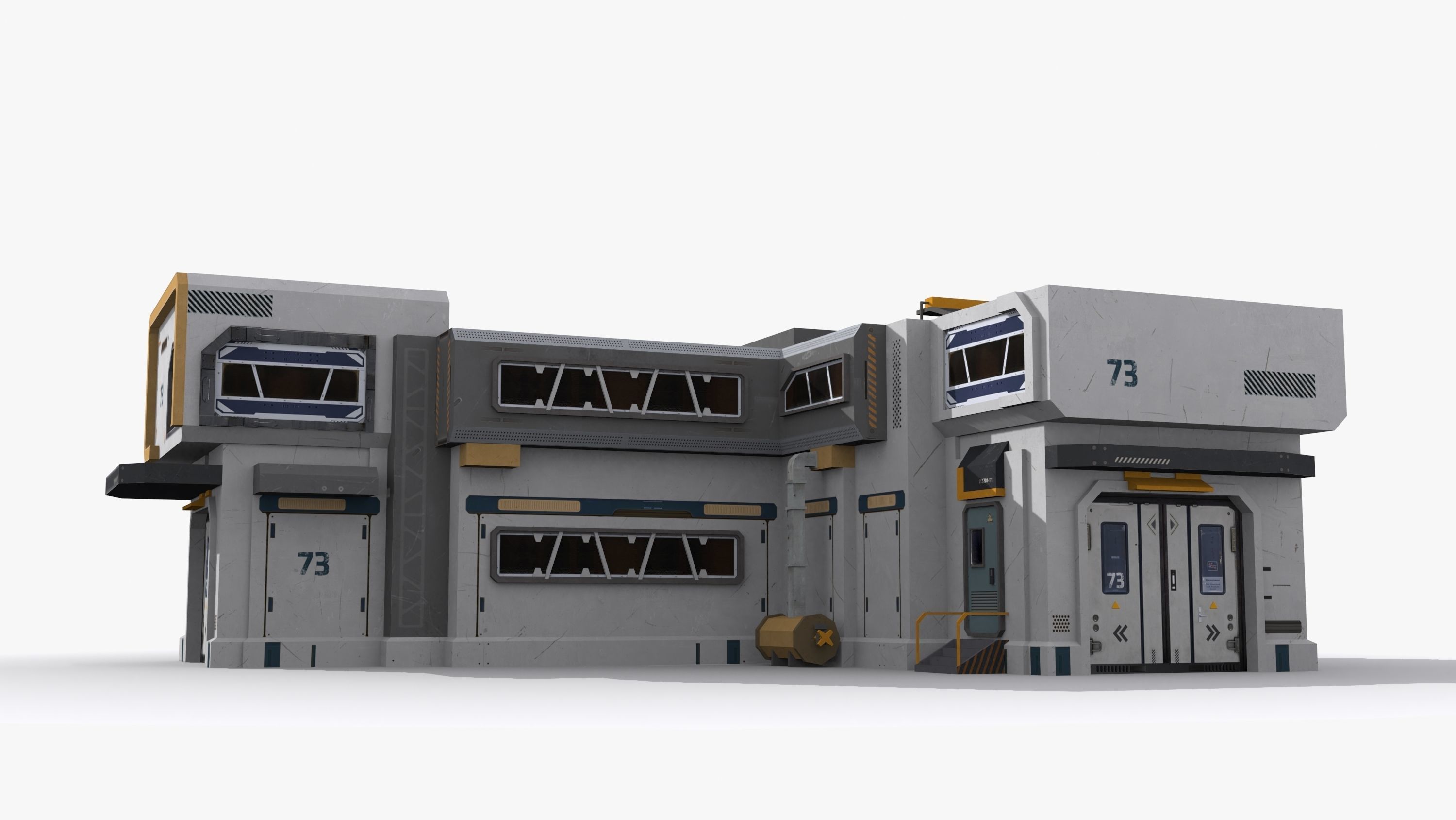 Factory Industrial Sci Fi x23 Low-poly 3D model_3