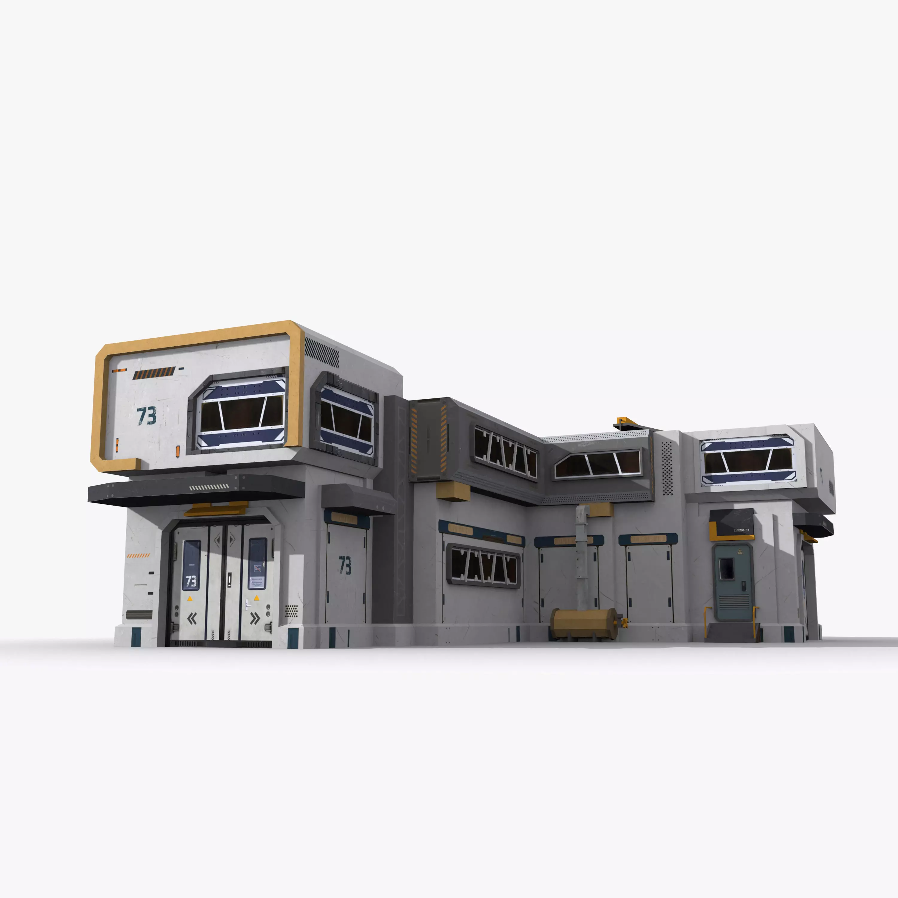 Factory Industrial Sci Fi x23 Low-poly 3D model_0