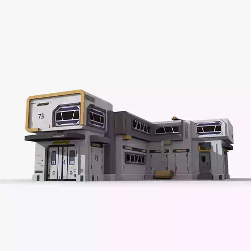 Factory Industrial Sci Fi x23 Low-poly 3D model