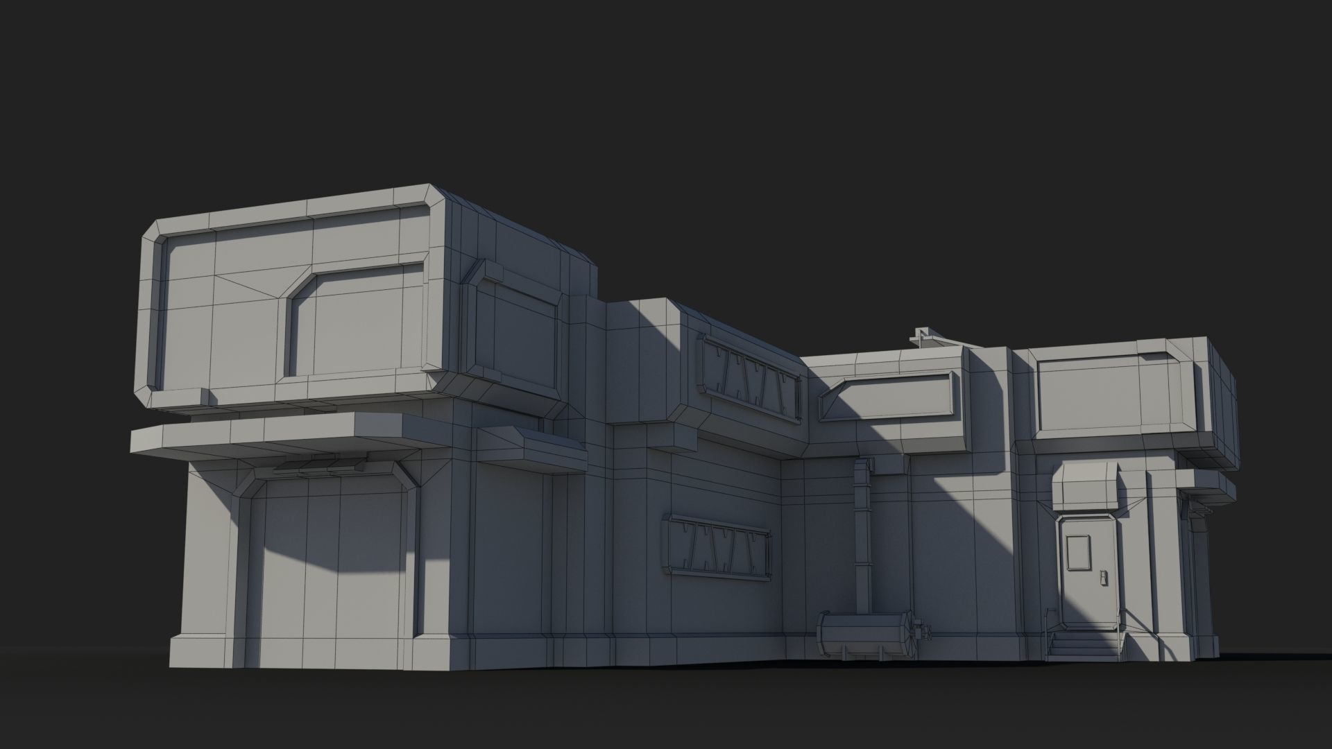 Factory Industrial Sci Fi x23 Low-poly 3D model_5