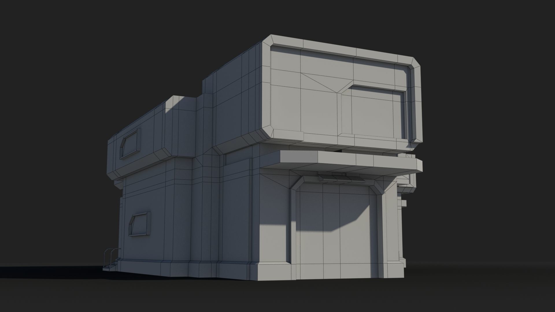 Factory Industrial Sci Fi x23 Low-poly 3D model_7