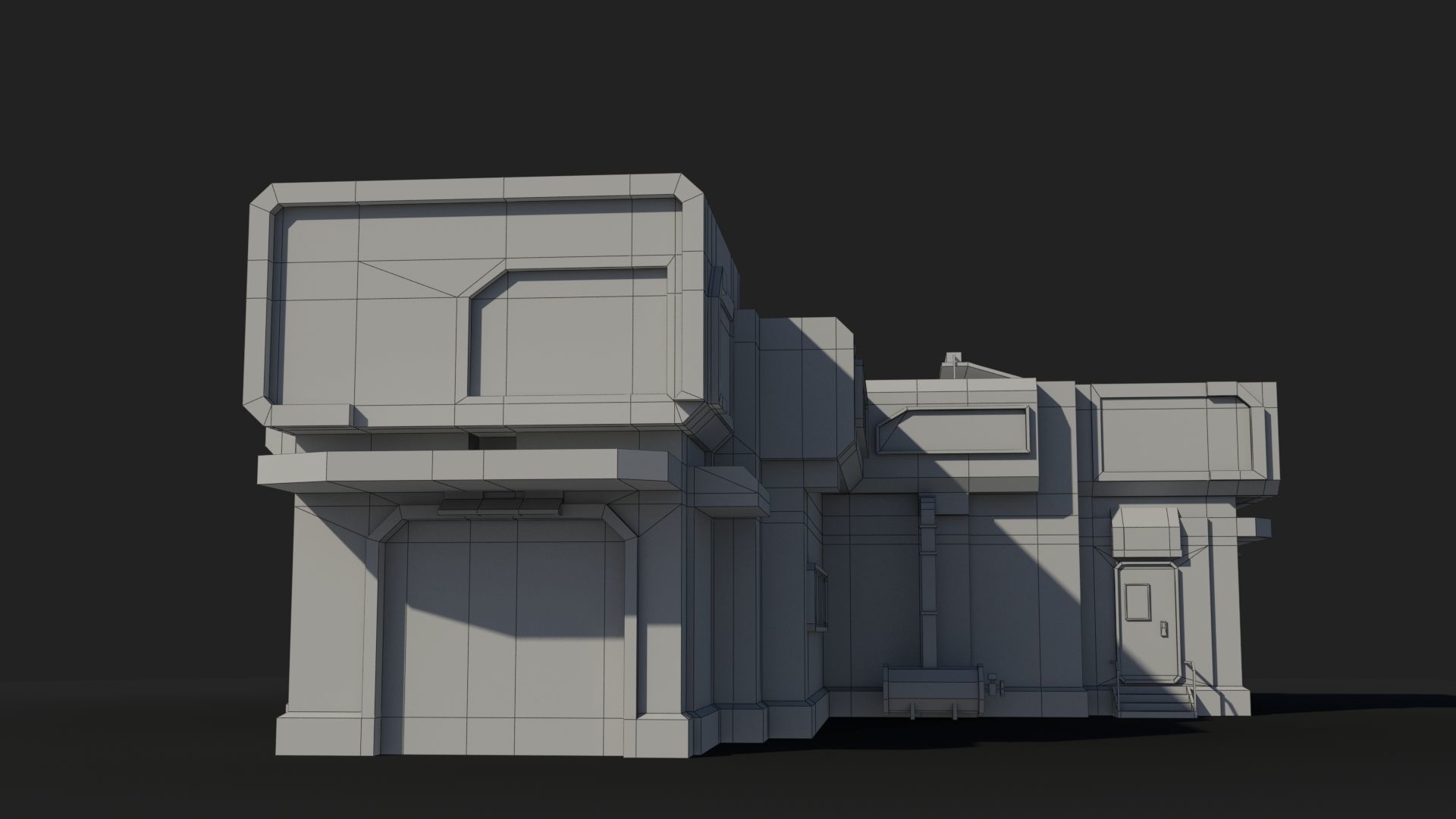 Factory Industrial Sci Fi x23 Low-poly 3D model_6