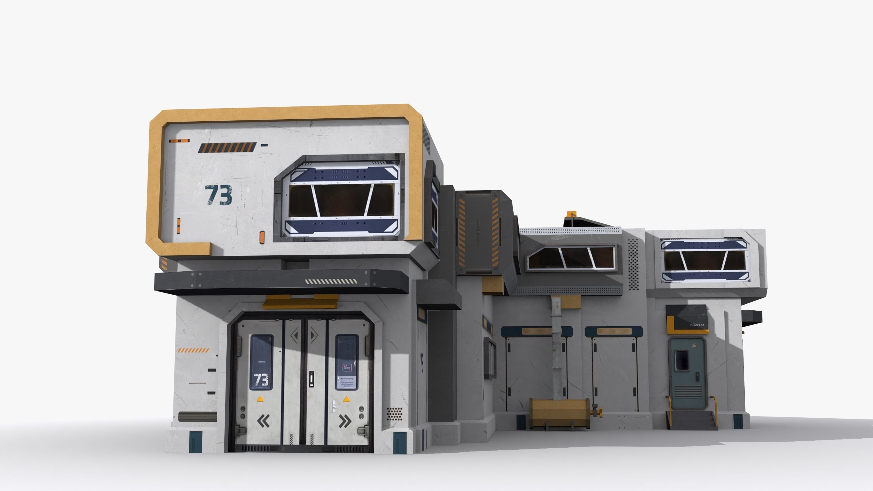 Factory Industrial Sci Fi x23 Low-poly 3D model_1
