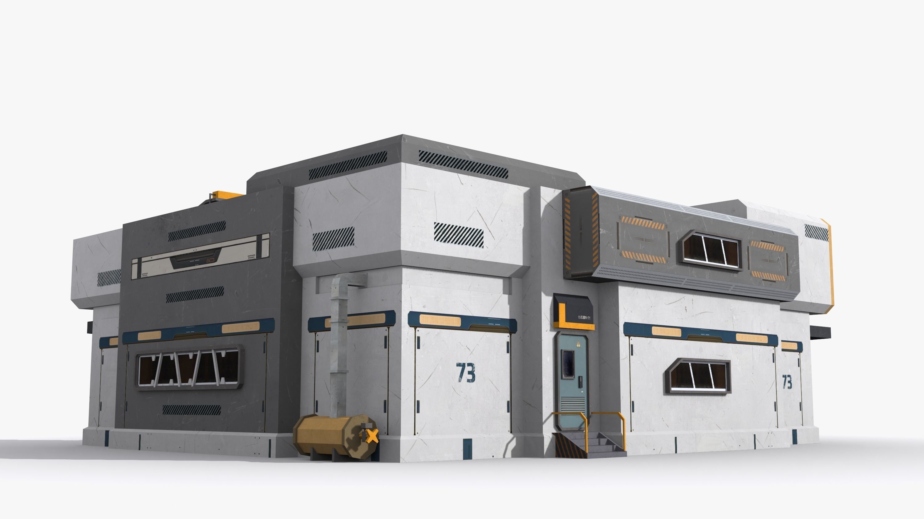 Factory Industrial Sci Fi x23 Low-poly 3D model_4