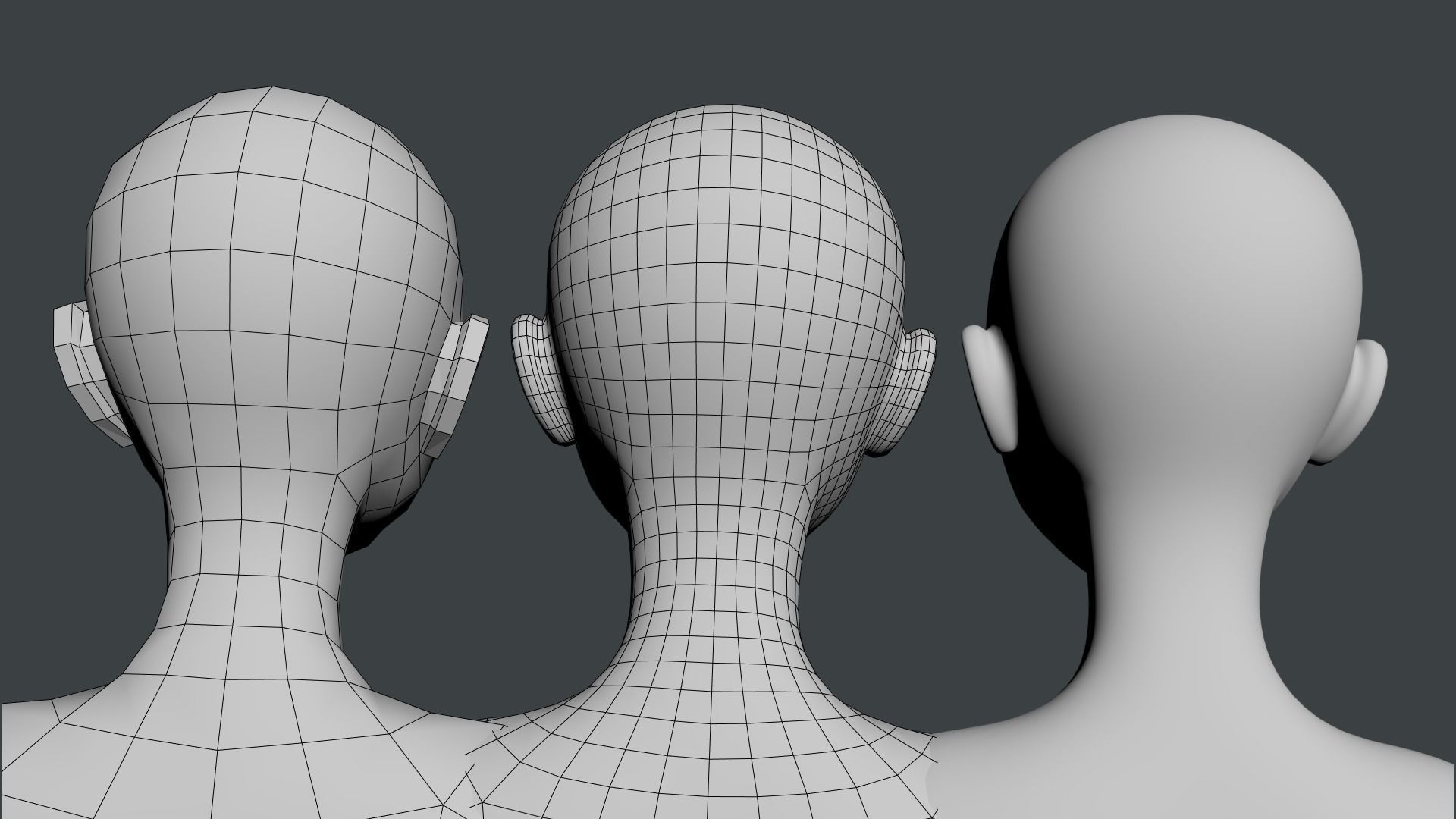 Stylized Female 02 Base Mesh 3D model_22