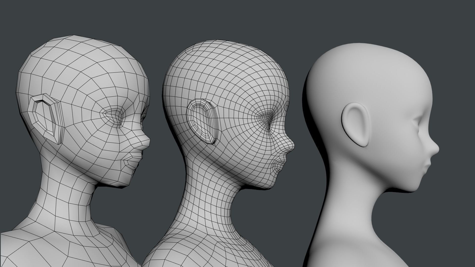 Stylized Female 02 Base Mesh 3D model_21