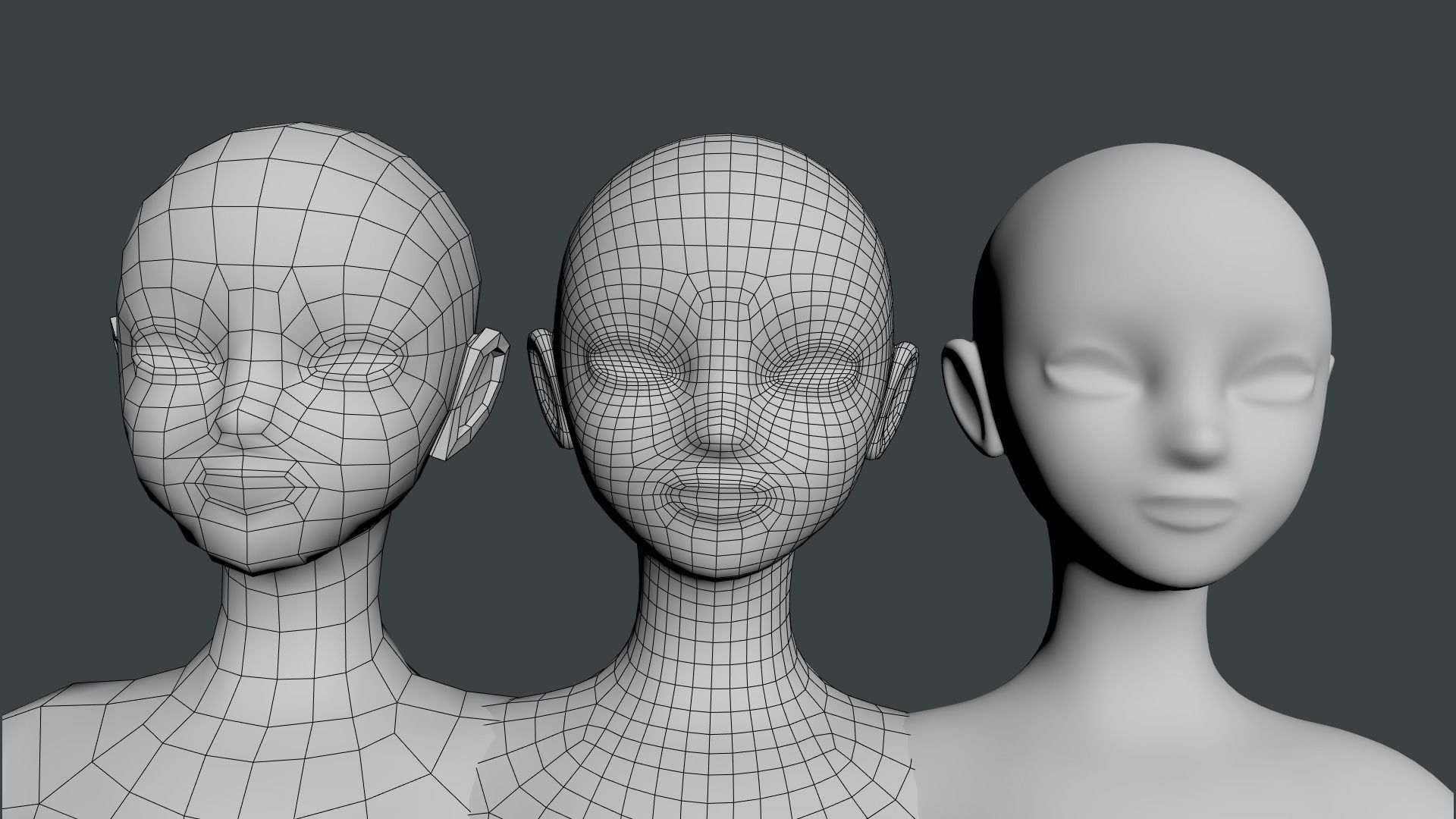 Stylized Female 02 Base Mesh 3D model_20