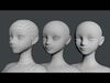Stylized Female 02 Base Mesh 3D model_2
