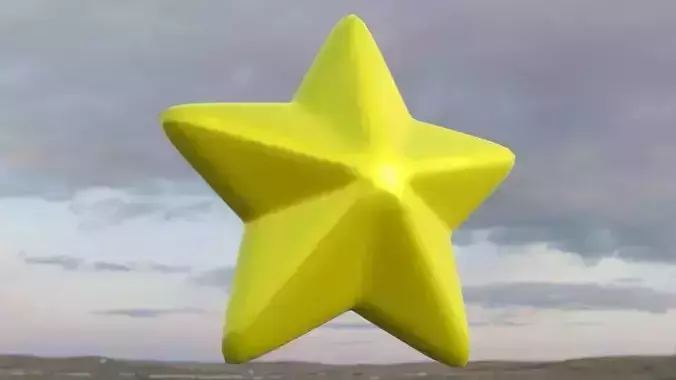 Five-pointed star Low-poly 3D model