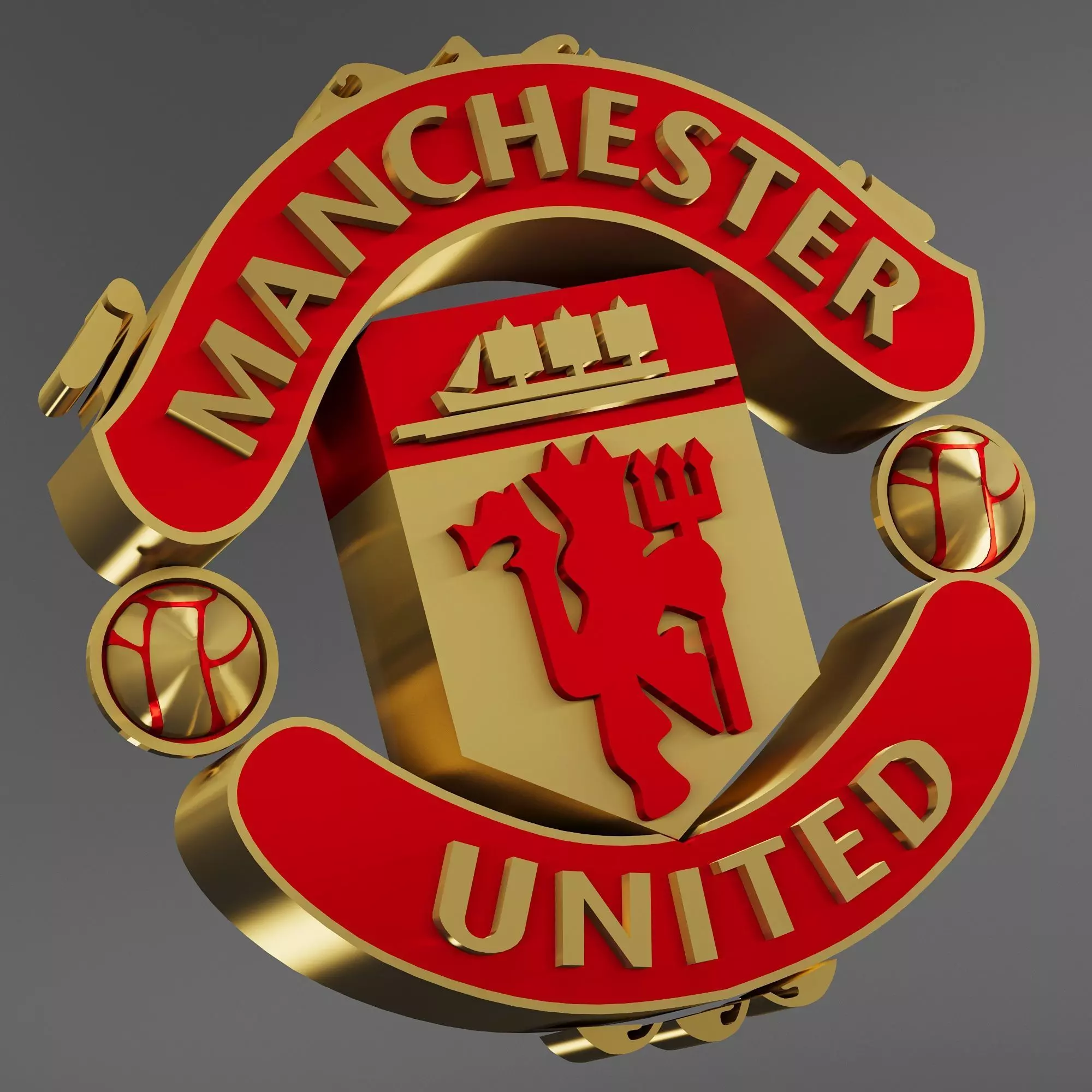 manchester united logo 3d two sided 3D print model_0