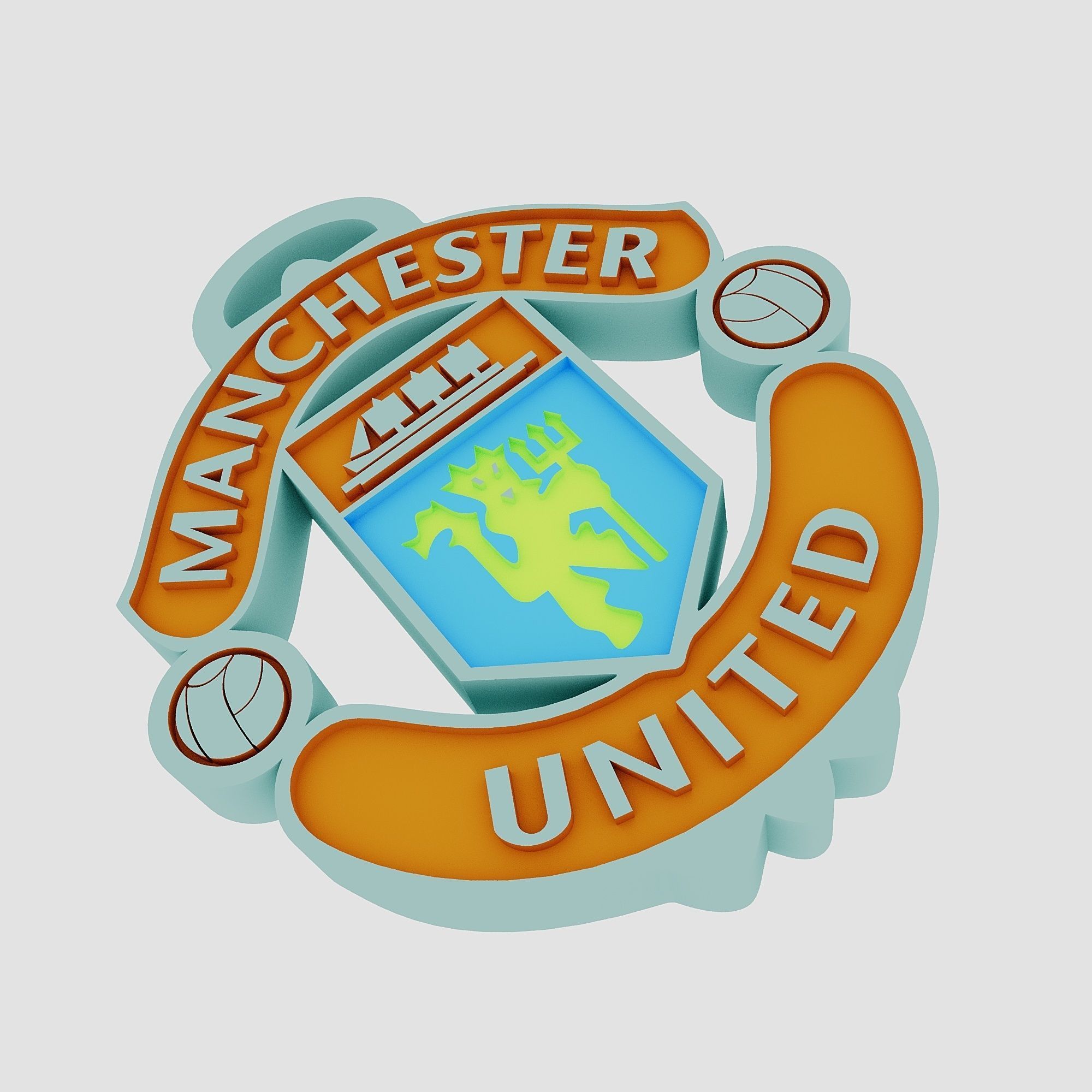 manchester united logo 3d two sided 3D print model_5