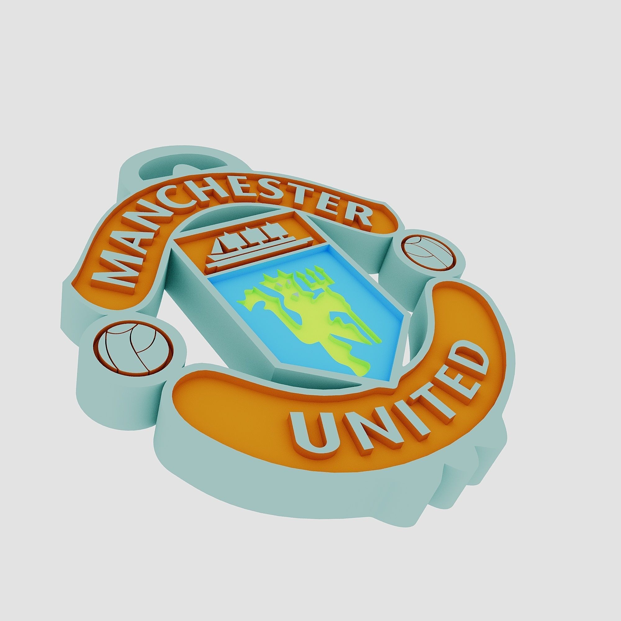 manchester united logo 3d two sided 3D print model_2