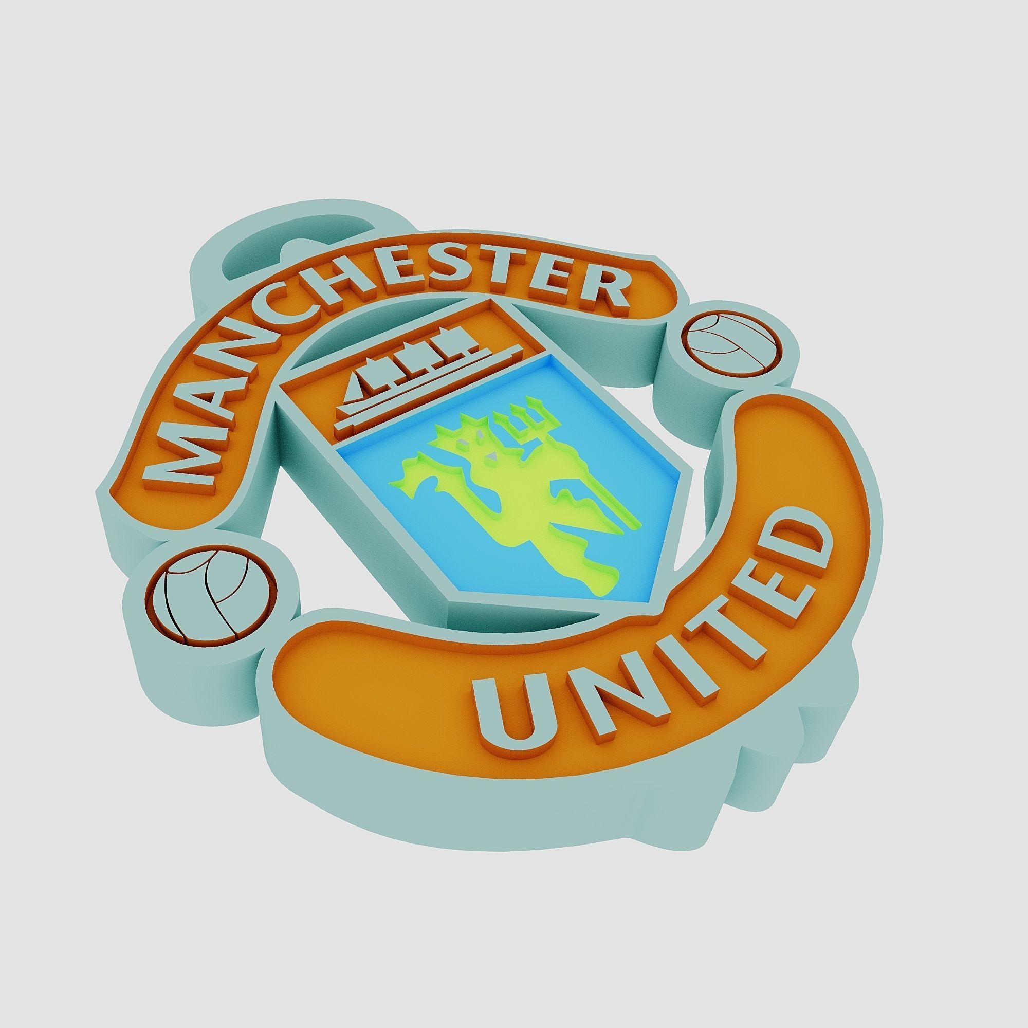 manchester united logo 3d two sided 3D print model_6