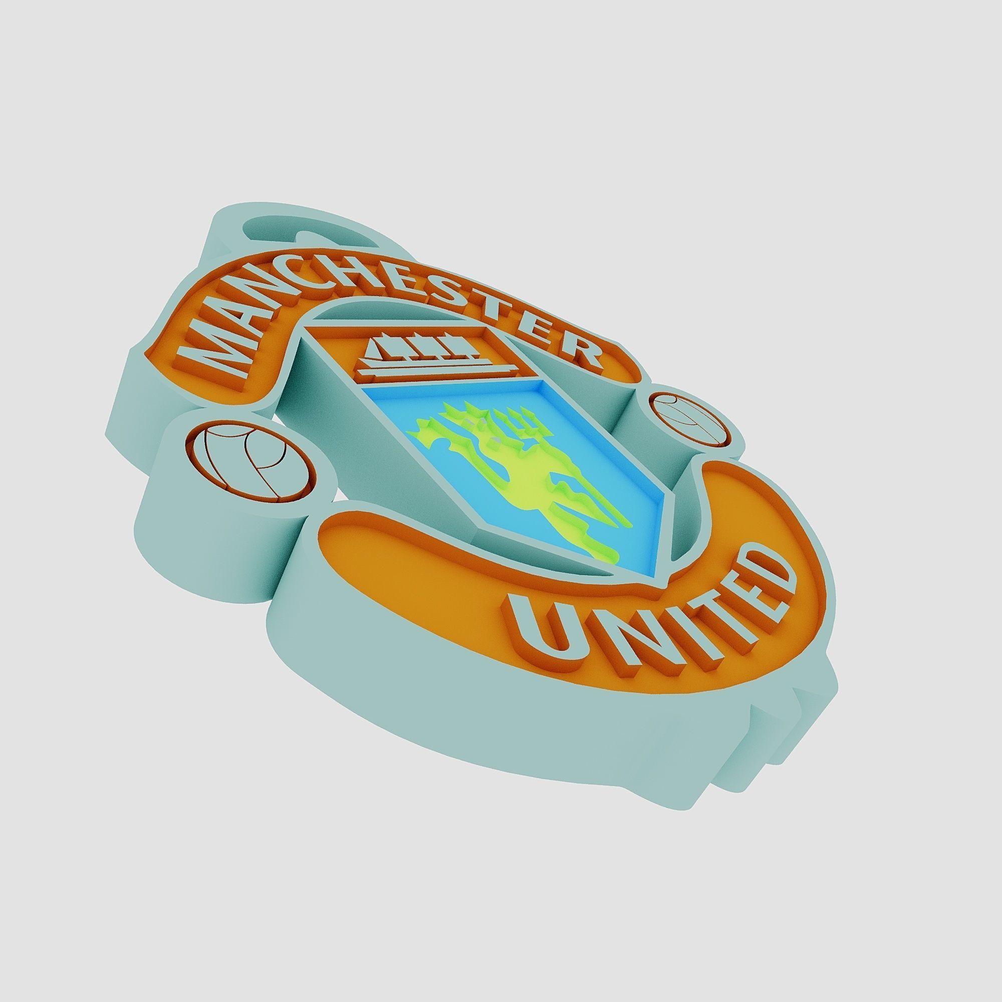 manchester united logo 3d two sided 3D print model_7