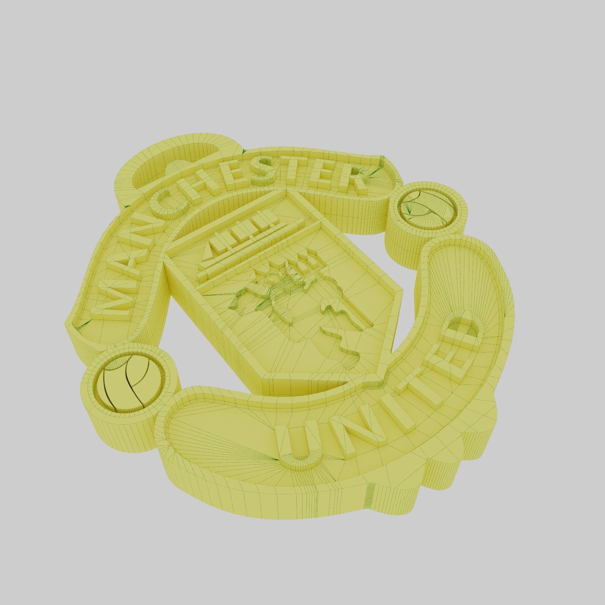 manchester united logo 3d two sided 3D print model_11