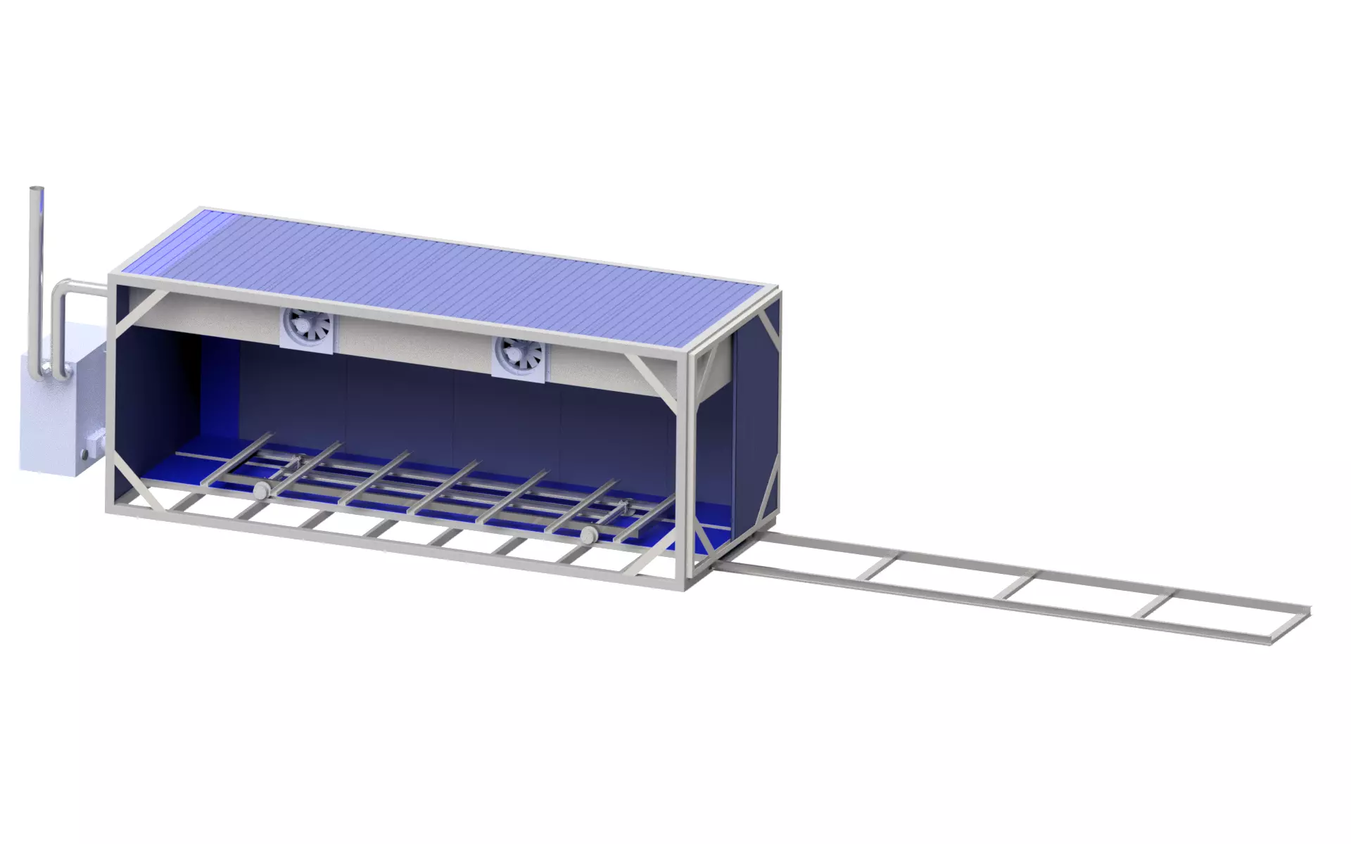 Convection drying chamber for wood 3D model_0