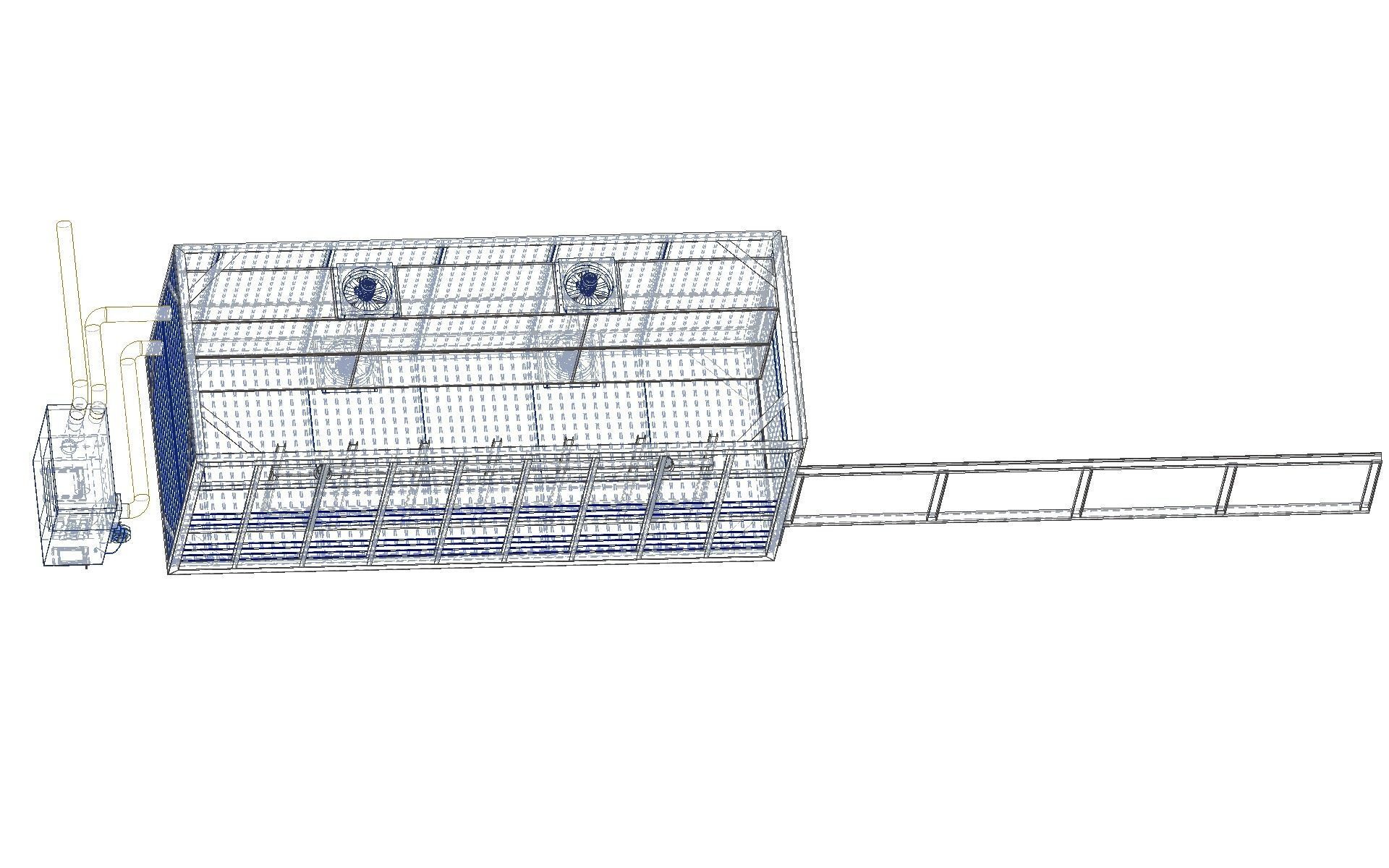 Convection drying chamber for wood 3D model_2