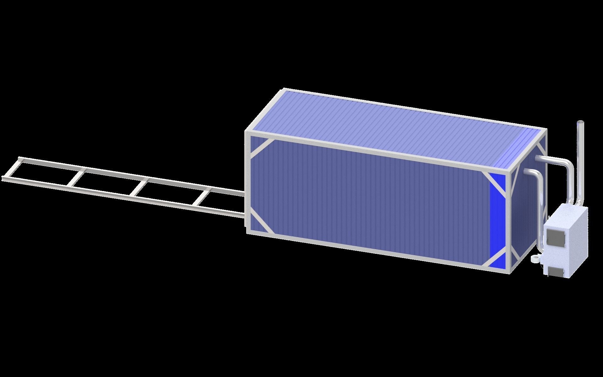 Convection drying chamber for wood 3D model_1