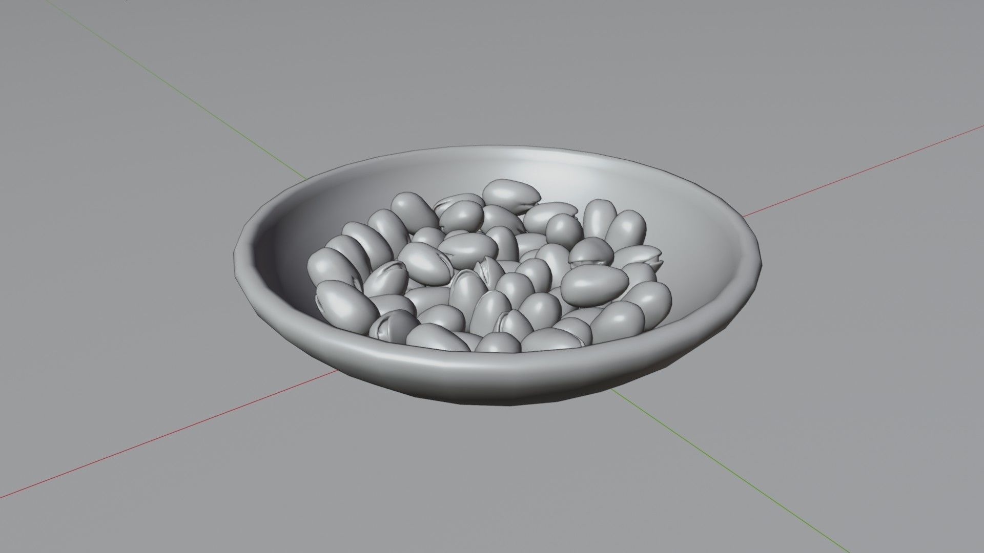Dish with pistachios Low-poly 3D model_4