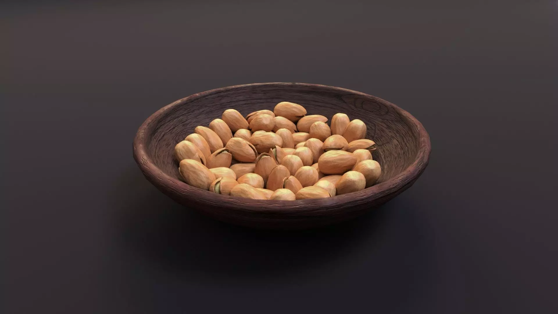 Dish with pistachios Low-poly 3D model_0