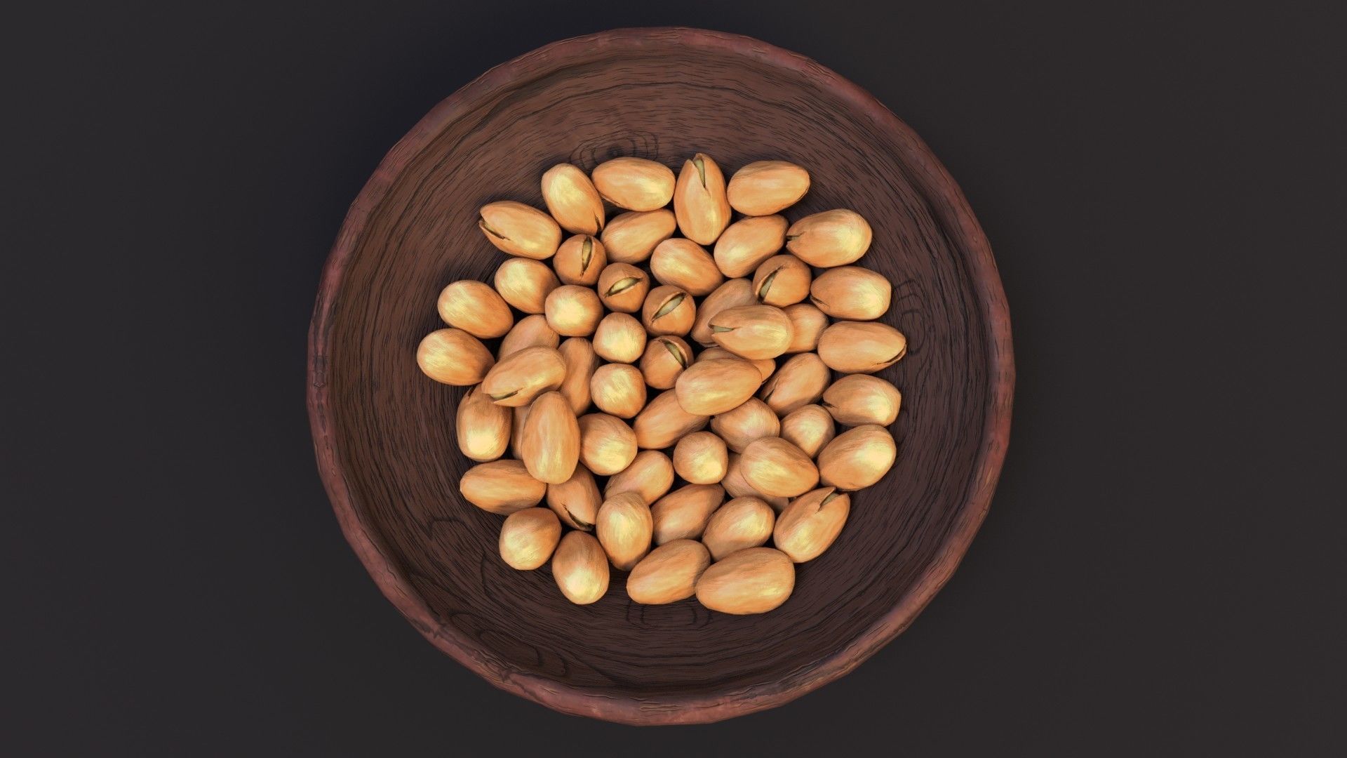 Dish with pistachios Low-poly 3D model_1