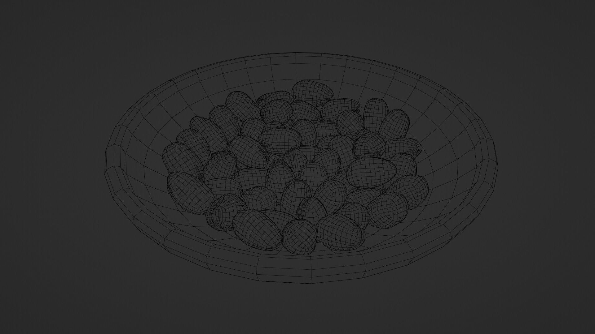 Dish with pistachios Low-poly 3D model_6