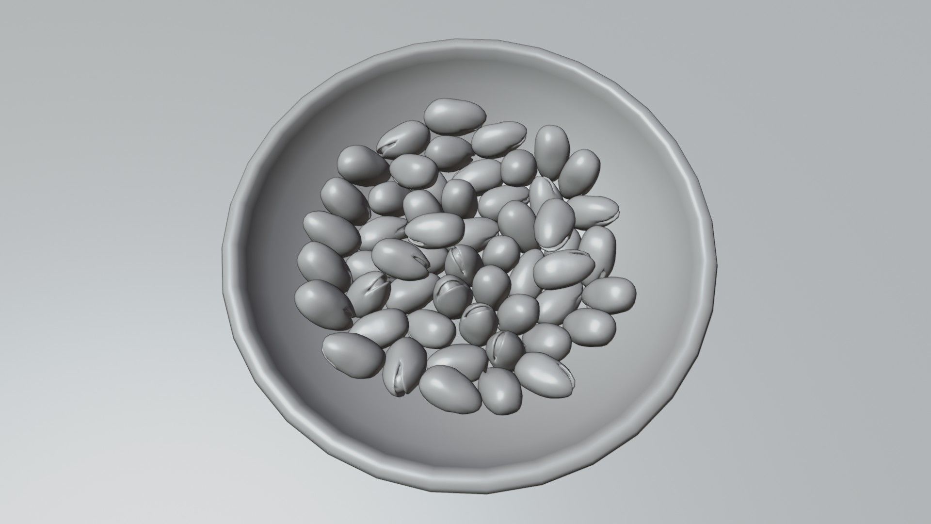 Dish with pistachios Low-poly 3D model_5