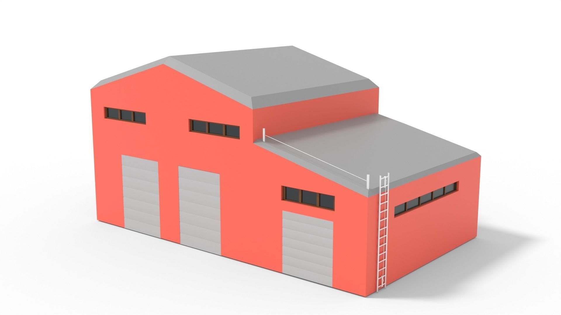 Factory Buildig A Free low-poly 3D model_1