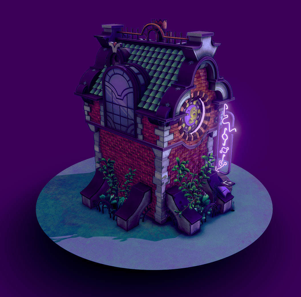 Stylized Shop Low-poly 3D model_3