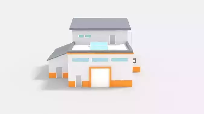Factory Building D Low-poly 3D model
