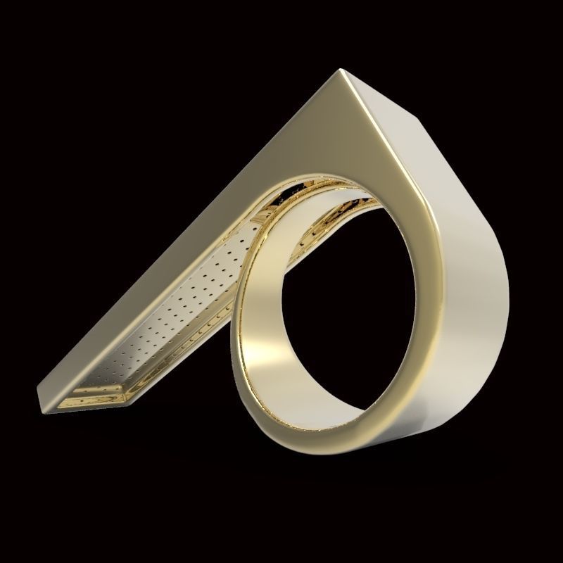 adjustable ring version 1 with gems  3D print model_3