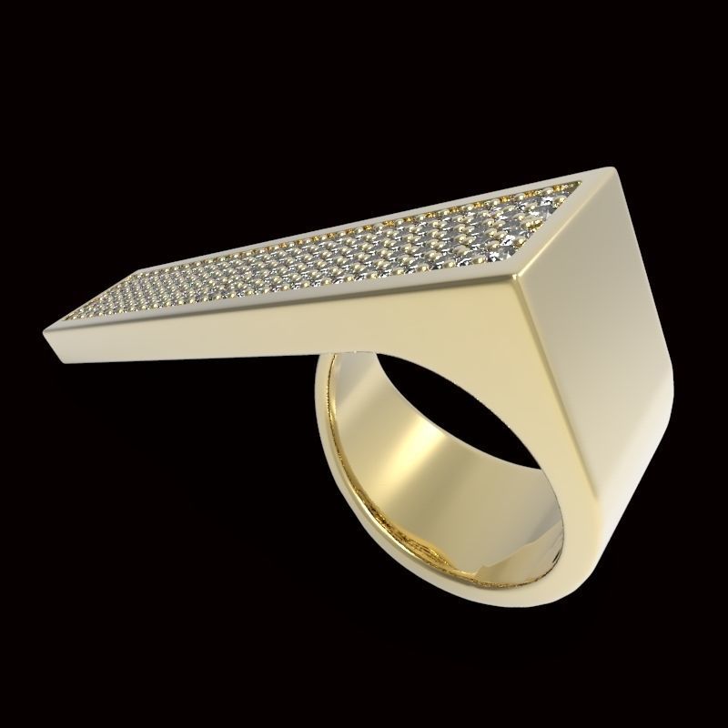 adjustable ring version 1 with gems  3D print model_2