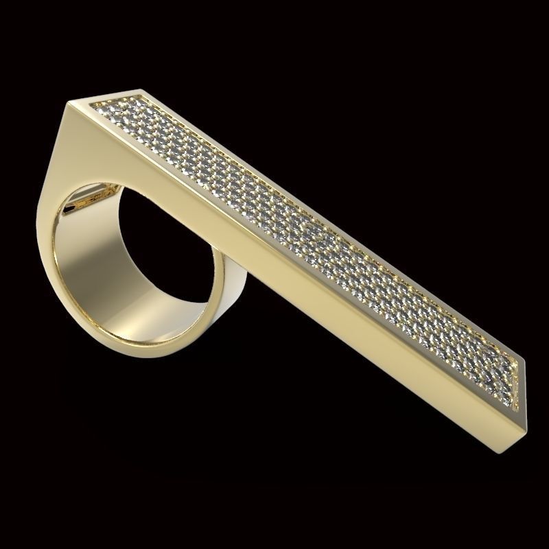 adjustable ring version 1 with gems  3D print model_1