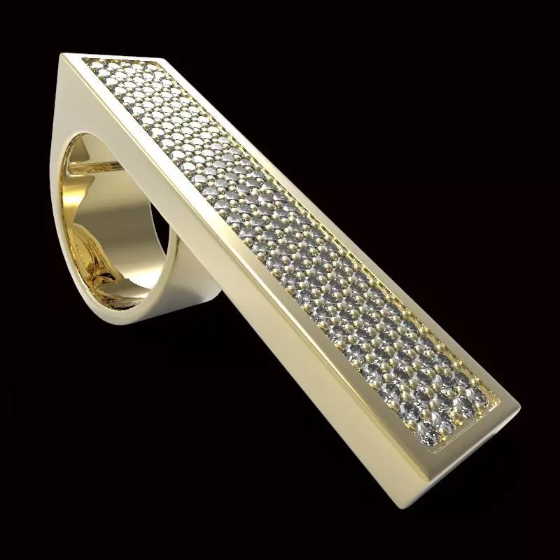 adjustable ring version 1 with gems  3D print model_0