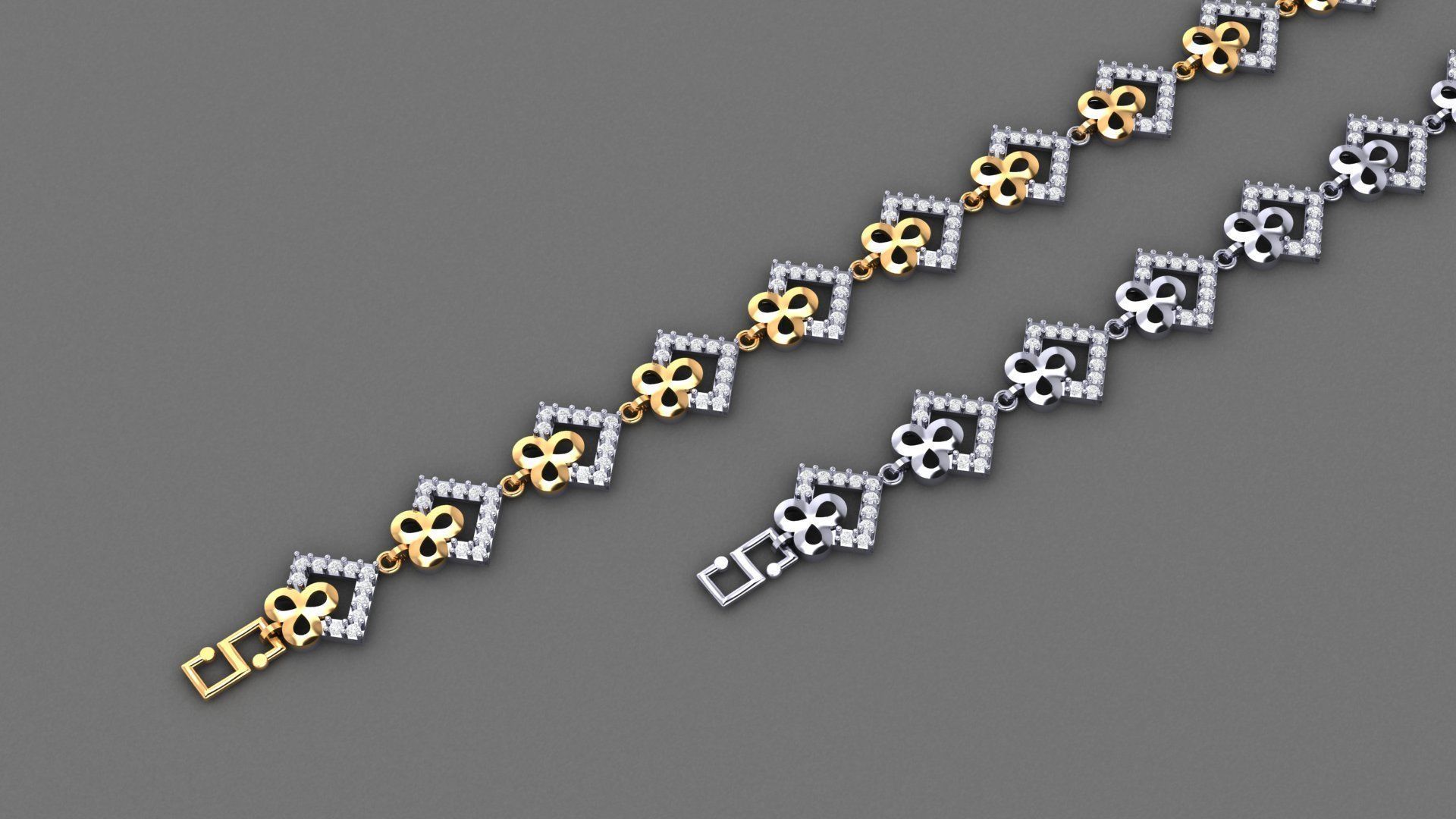 50 Light Weight Chain Bracelet 3dm stl details 1 render Pack 3D print model_25