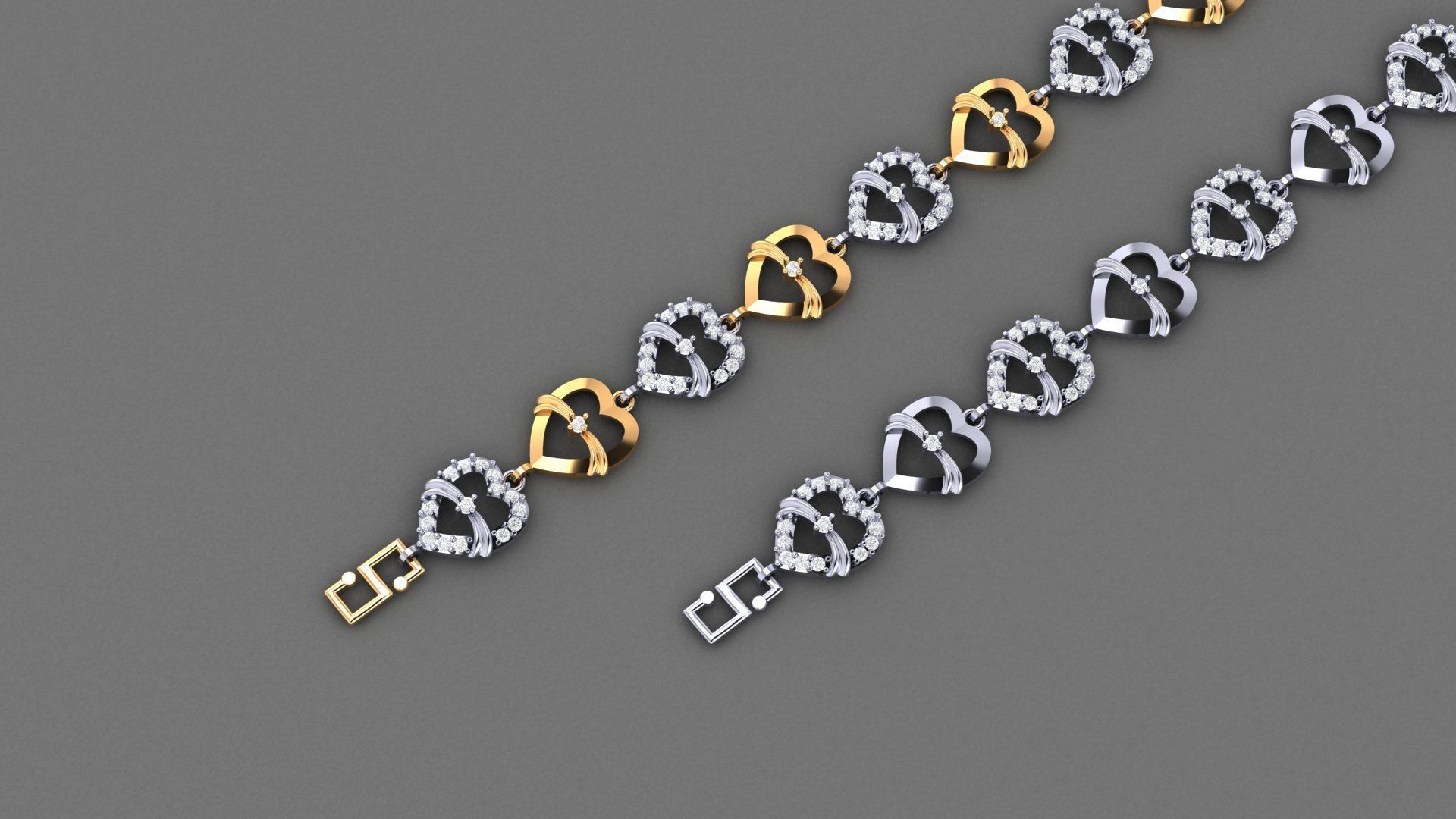 50 Light Weight Chain Bracelet 3dm stl details 1 render Pack 3D print model_41