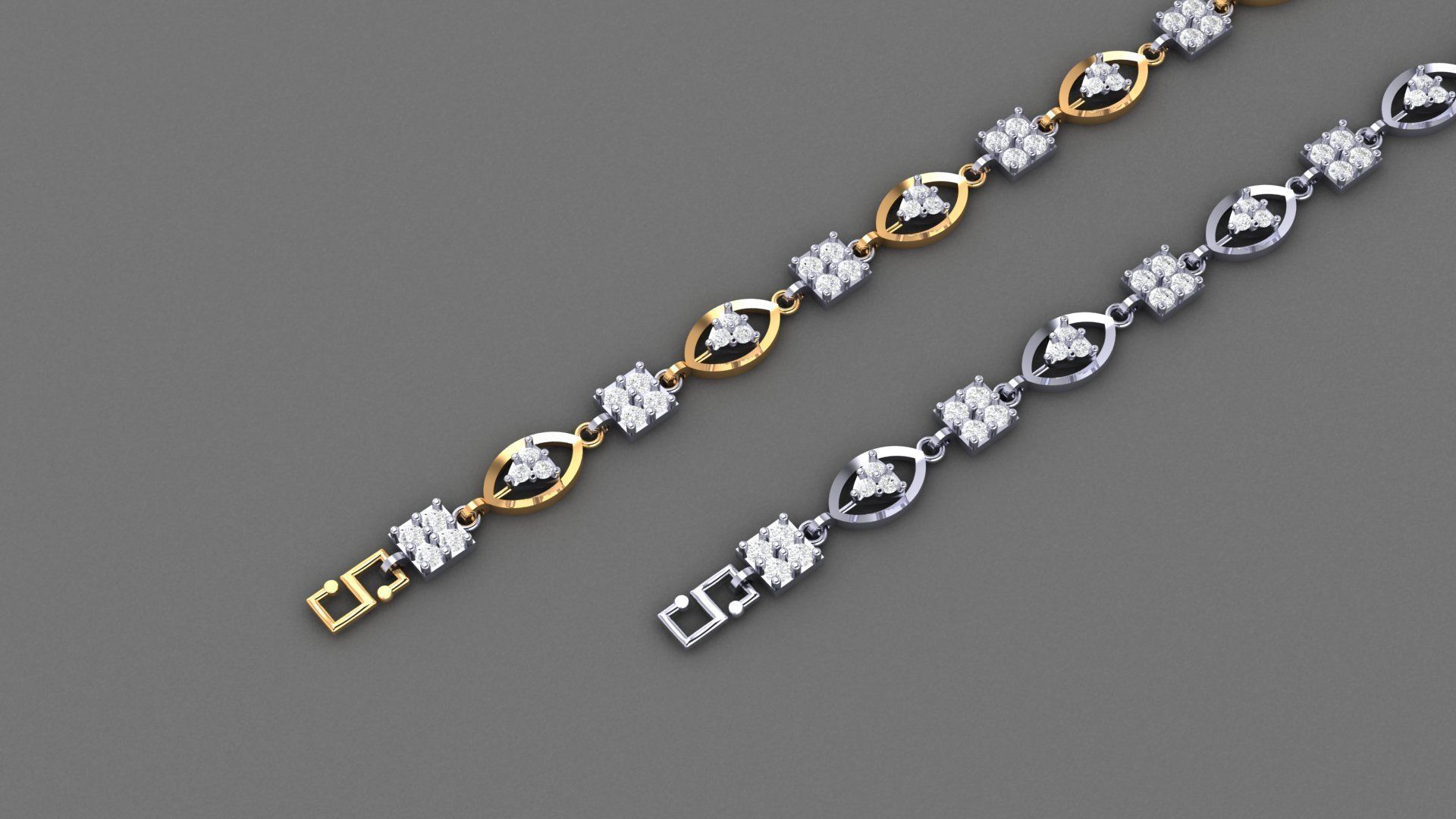 50 Light Weight Chain Bracelet 3dm stl details 1 render Pack 3D print model_65