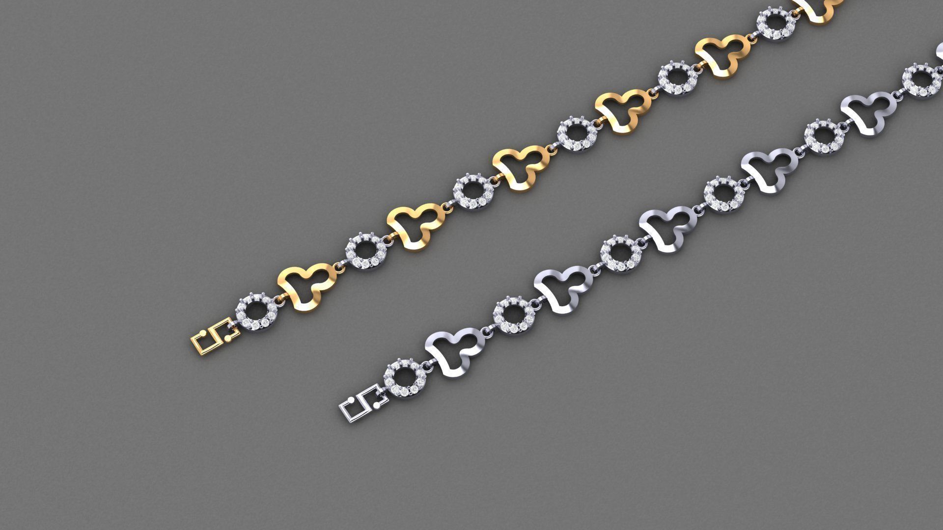 50 Light Weight Chain Bracelet 3dm stl details 1 render Pack 3D print model_89