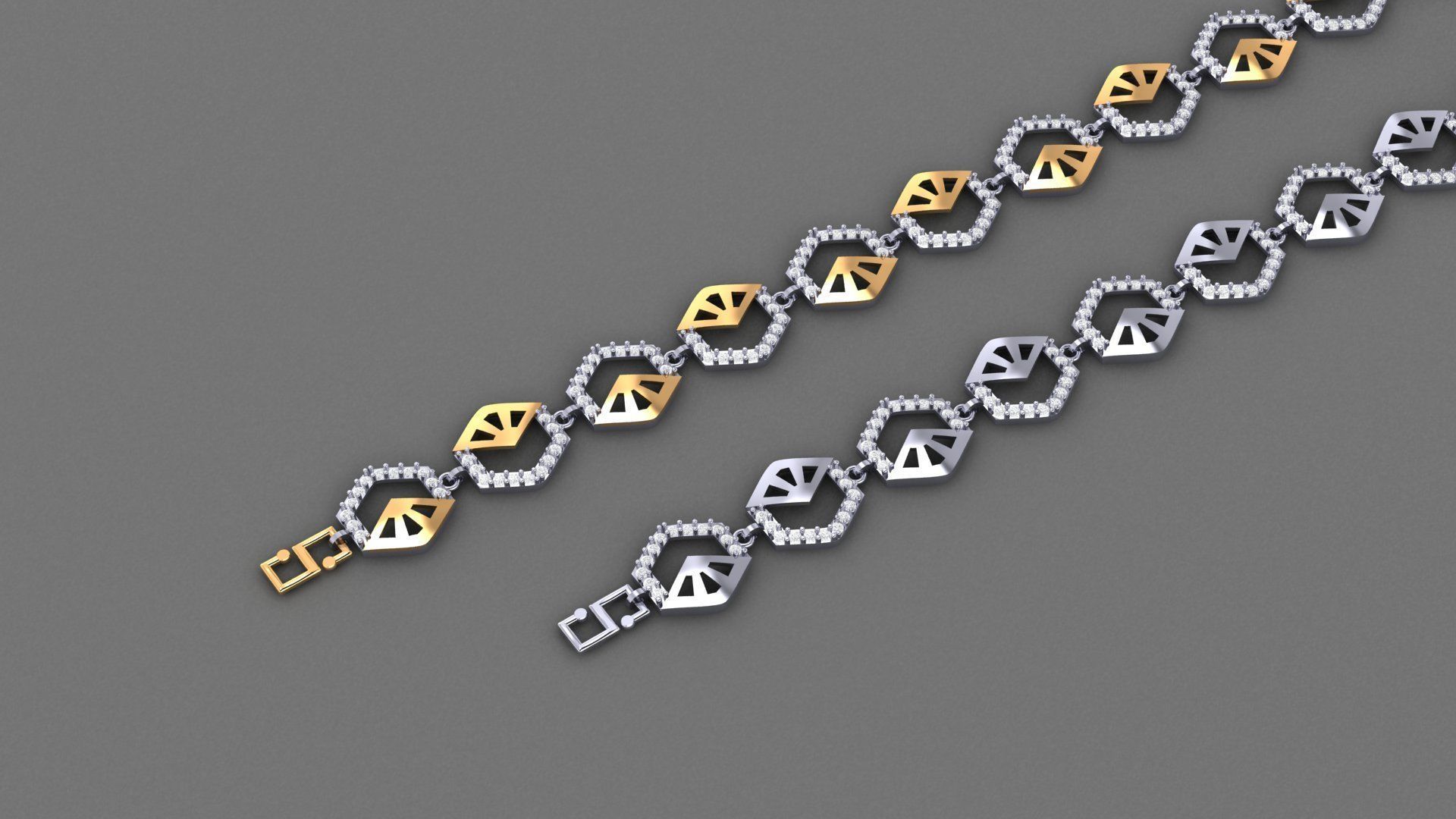 50 Light Weight Chain Bracelet 3dm stl details 1 render Pack 3D print model_9