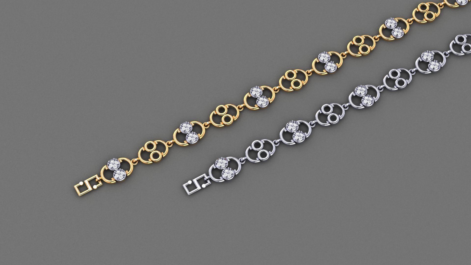 50 Light Weight Chain Bracelet 3dm stl details 1 render Pack 3D print model_23