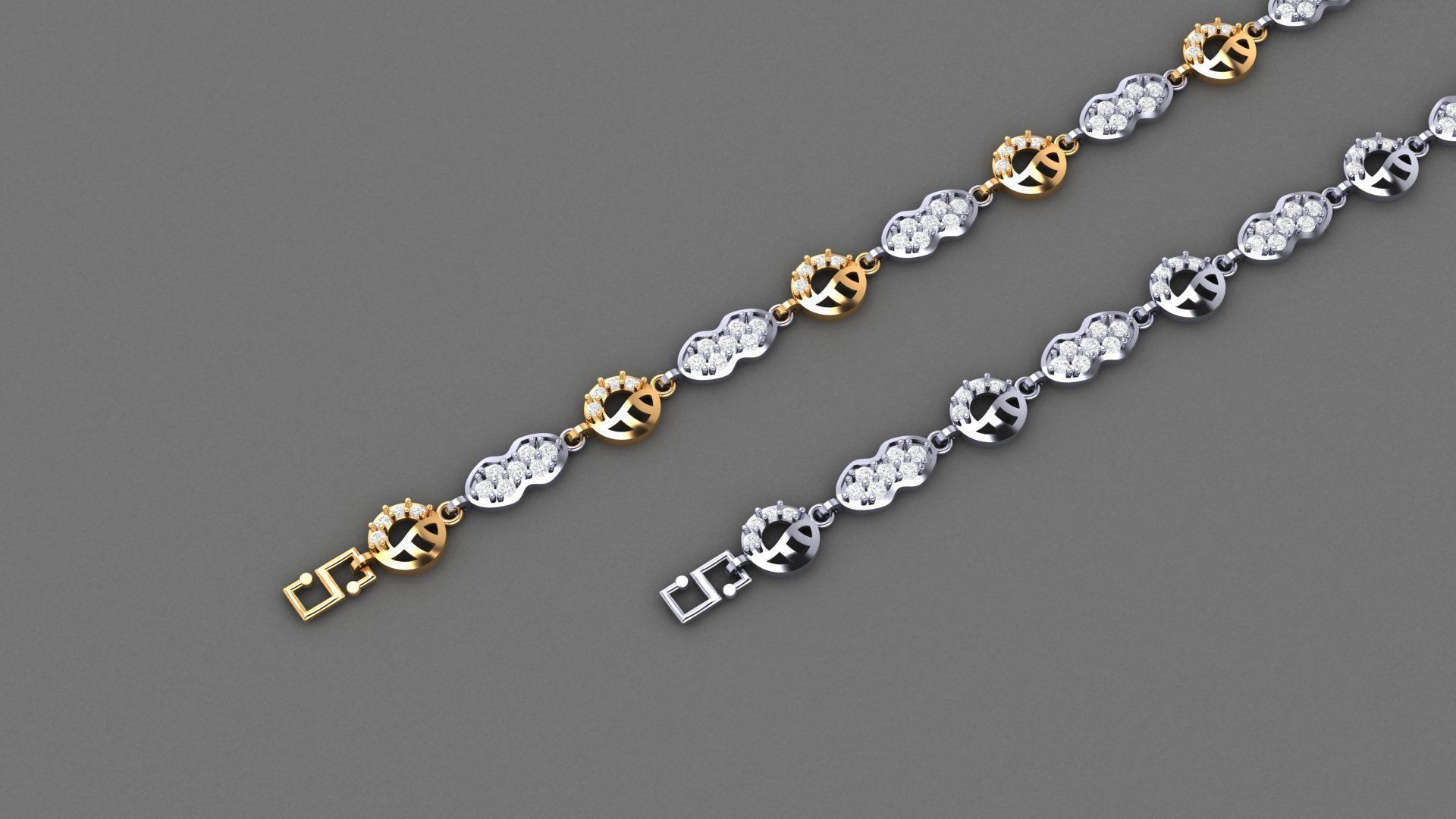 50 Light Weight Chain Bracelet 3dm stl details 1 render Pack 3D print model_83