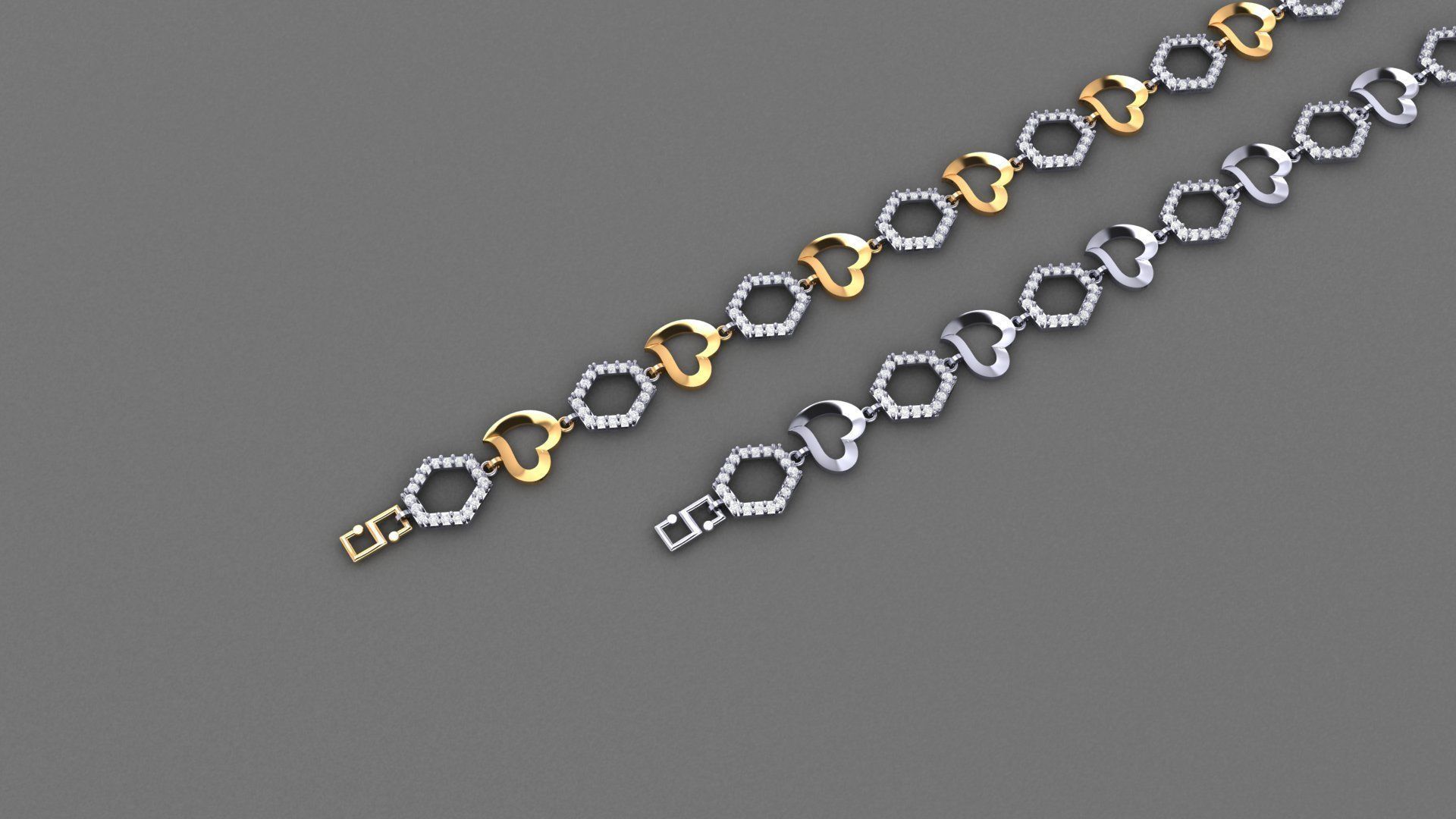 50 Light Weight Chain Bracelet 3dm stl details 1 render Pack 3D print model_57