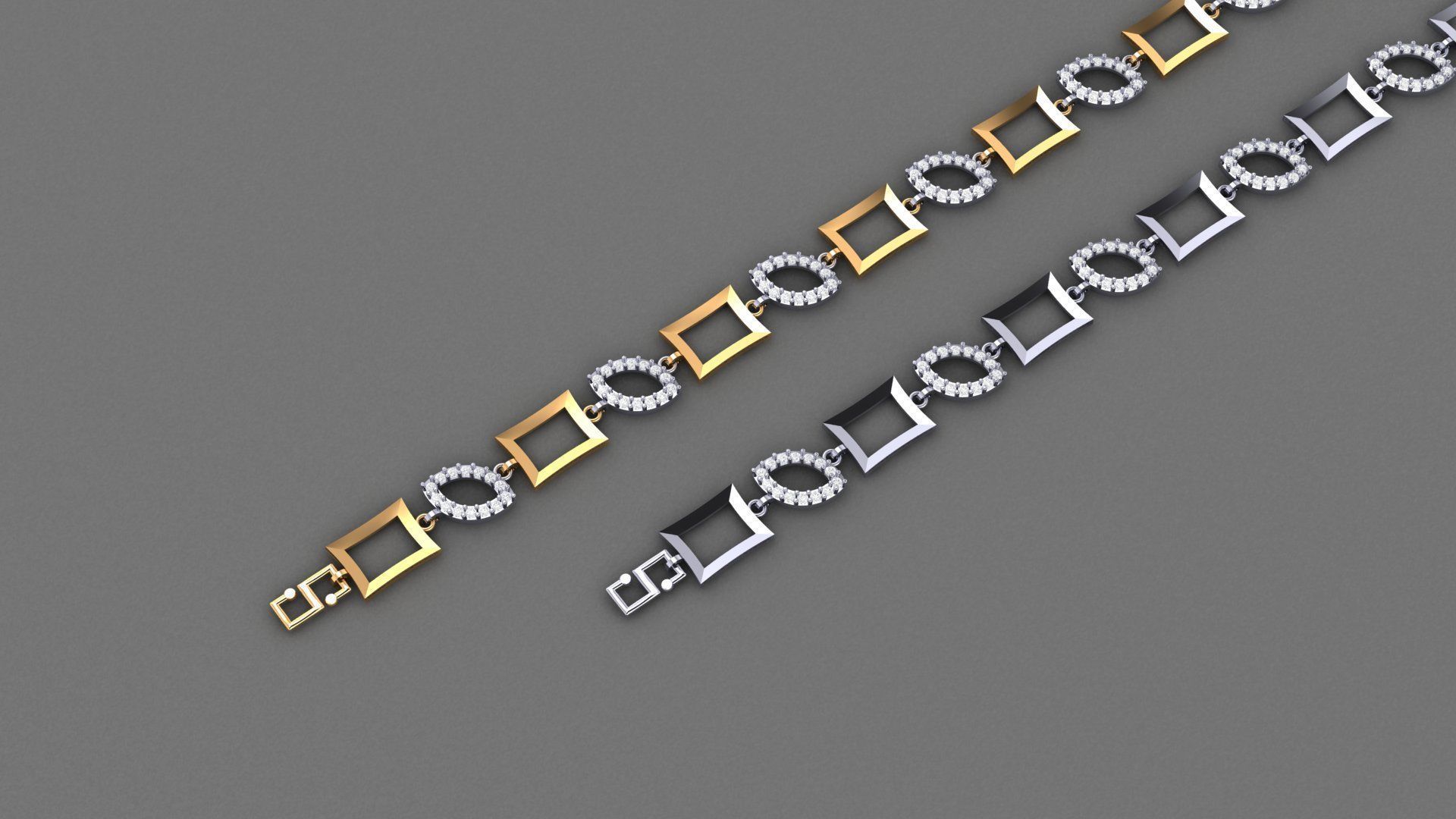 50 Light Weight Chain Bracelet 3dm stl details 1 render Pack 3D print model_59