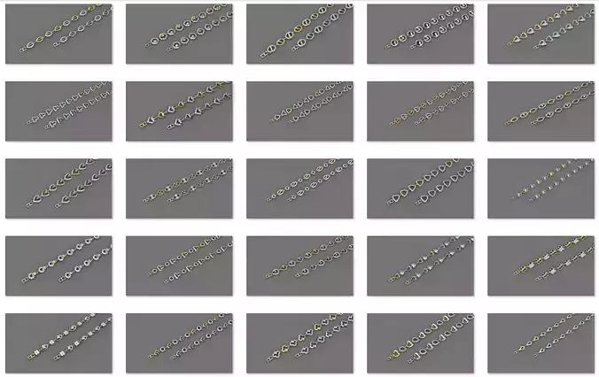 50 Light Weight Chain Bracelet 3dm stl details 1 render Pack