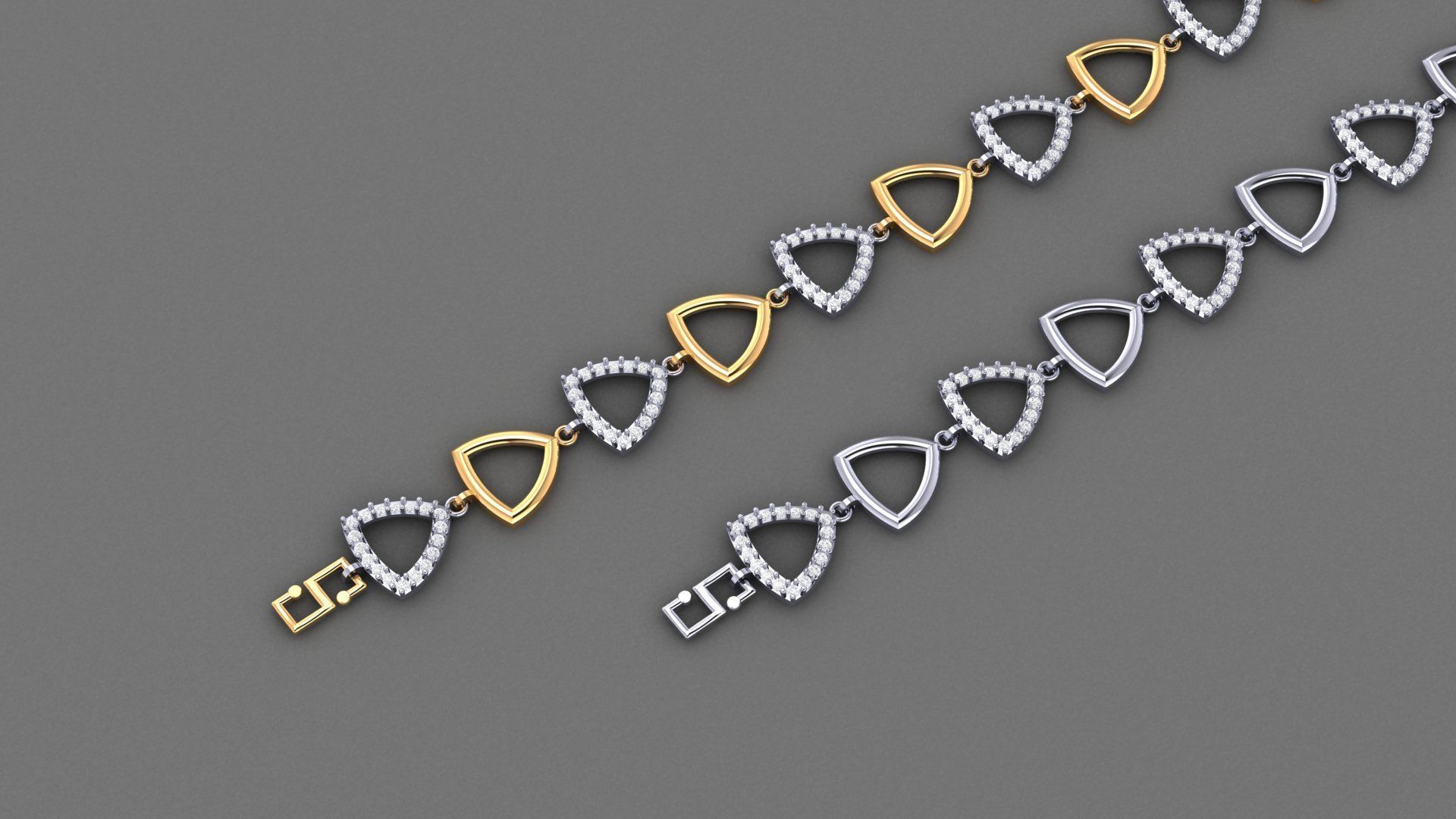 50 Light Weight Chain Bracelet 3dm stl details 1 render Pack 3D print model_53