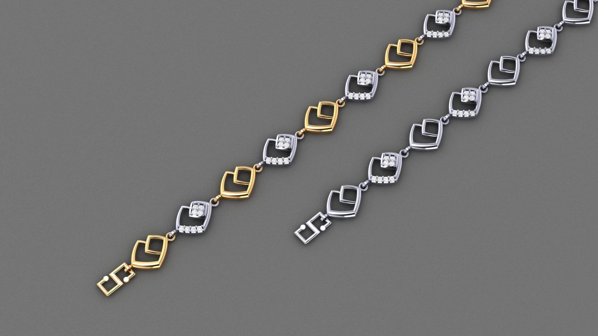 50 Light Weight Chain Bracelet 3dm stl details 1 render Pack 3D print model_35