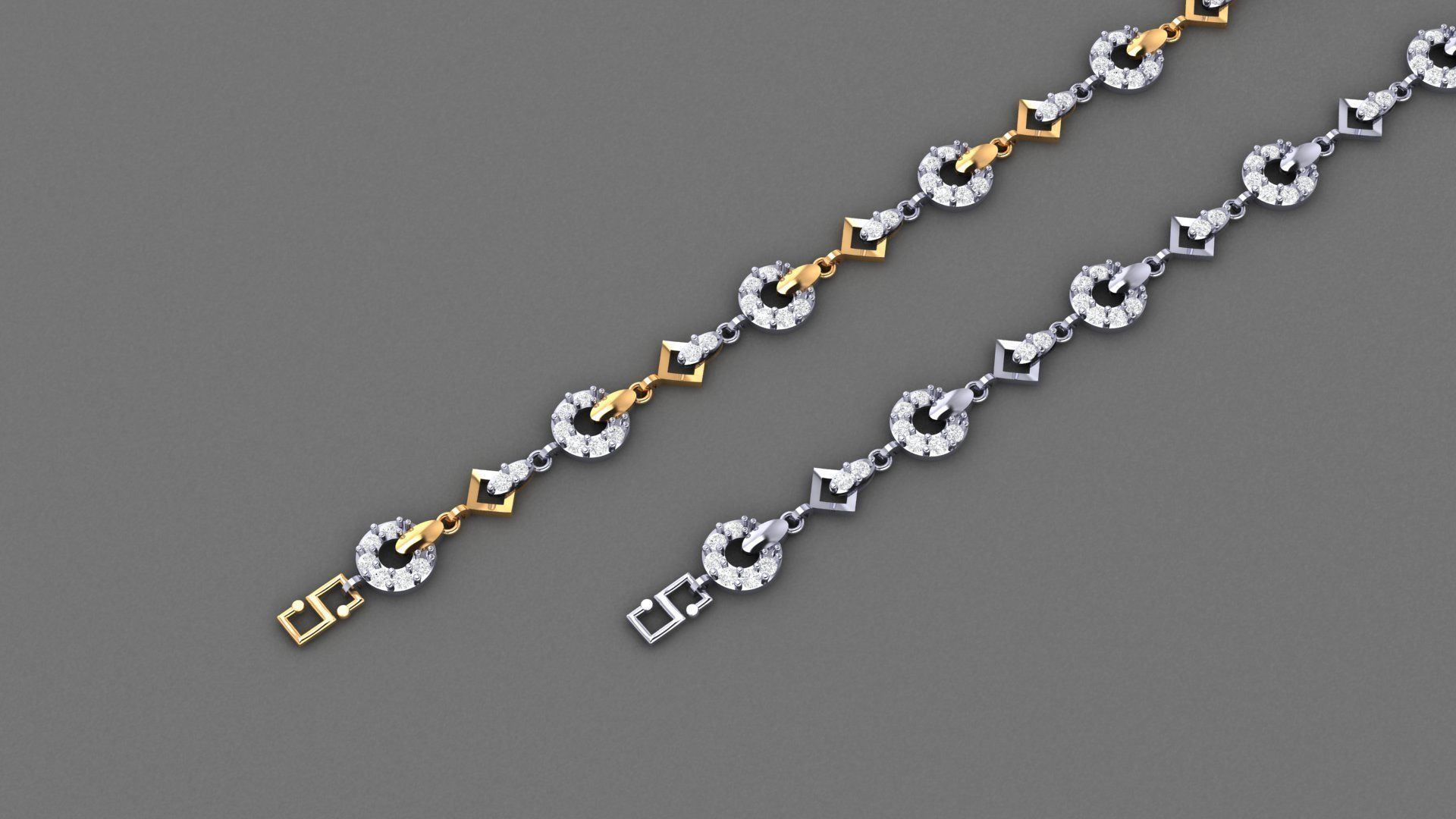 50 Light Weight Chain Bracelet 3dm stl details 1 render Pack 3D print model_67